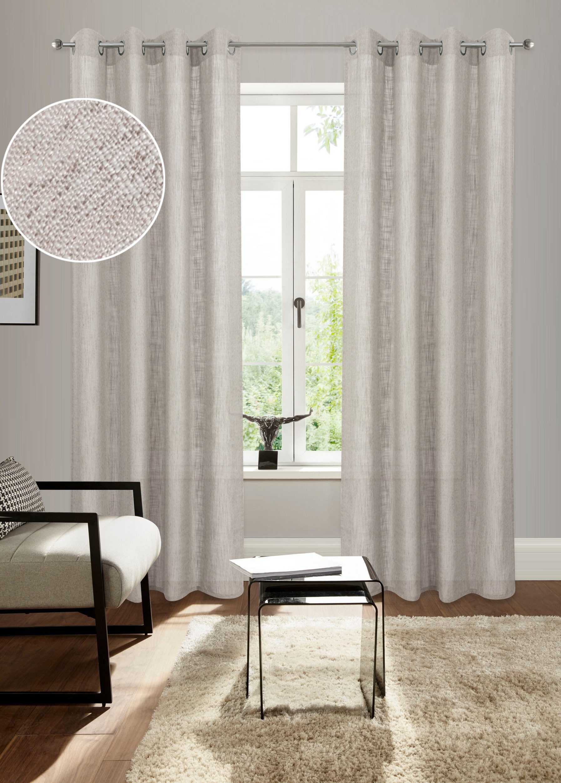 Bruno Banani Gardine »Jaden« Ösen 1 Stk. tlg. modern, zeitloser Schal, Lein günstig online kaufen