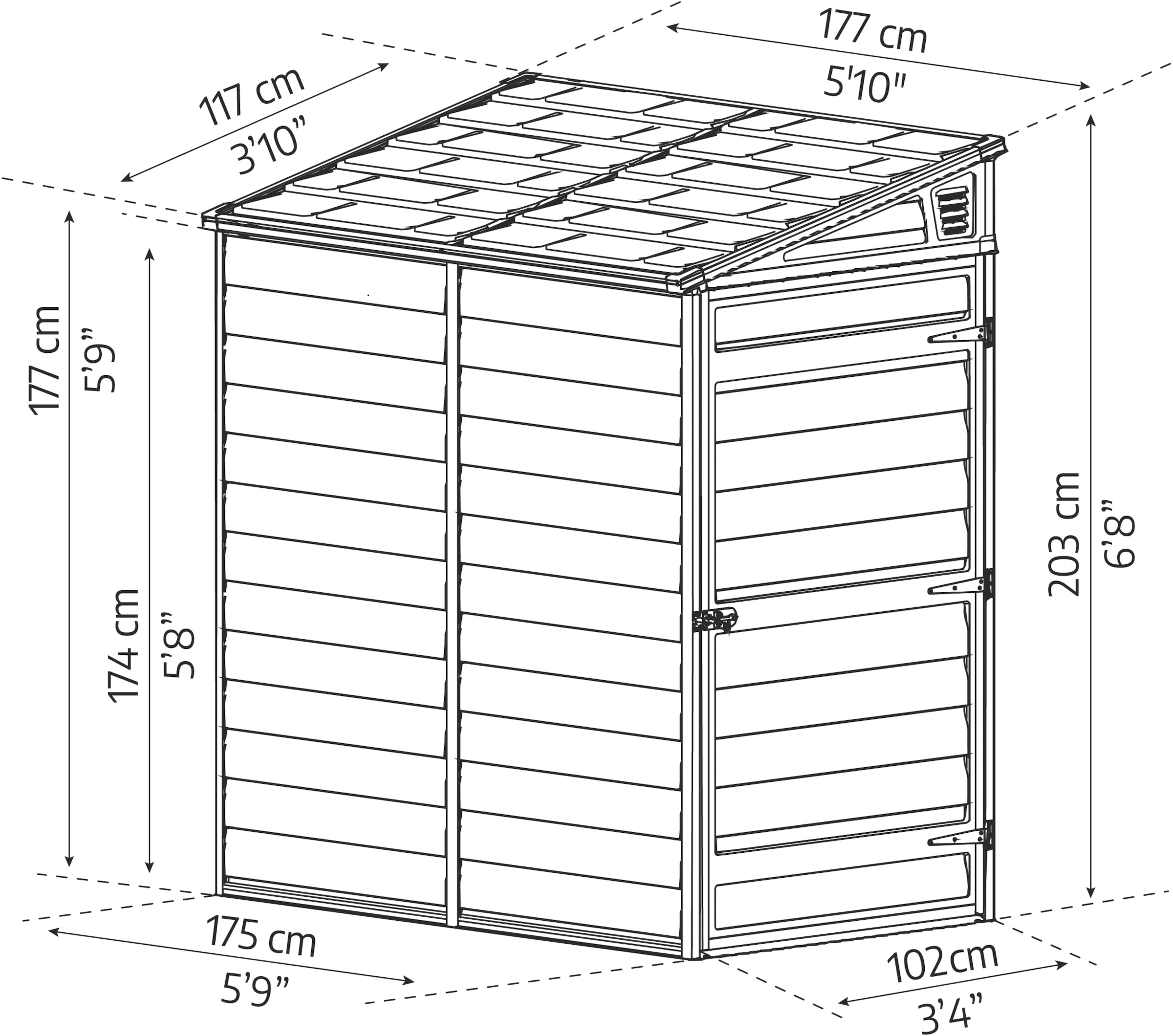 Palram - Canopia Gerätehaus »Skylight«, mit lebenslang widerstandsfähigen Wandpaneelen