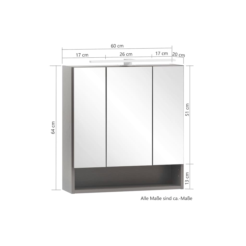 HELD MÖBEL Badmöbel-Set »Stubach«, (2 St., Spiegelschrank und Waschtisch)