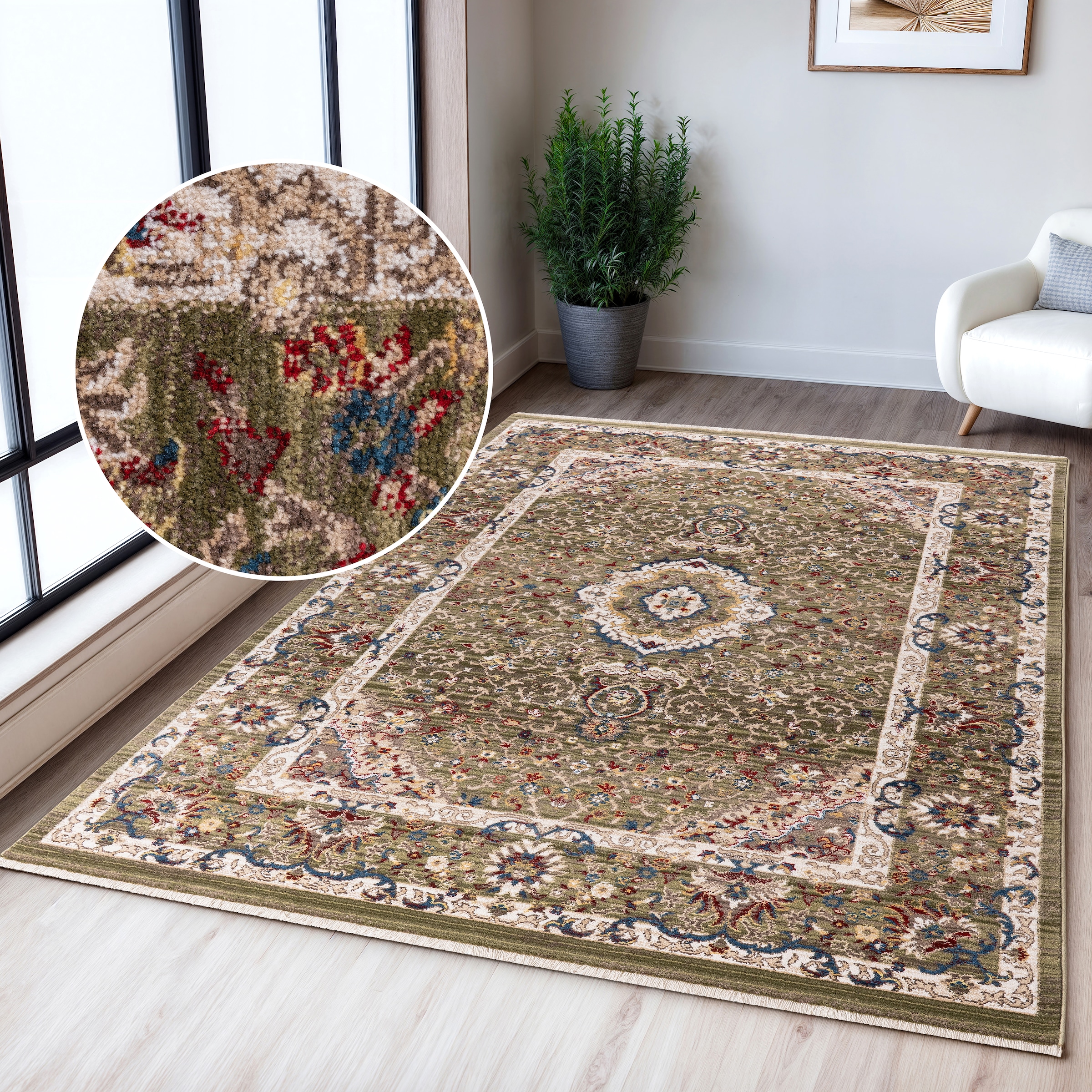 OTTO home Teppich »Molvio mit Fransen«, rechteckig, 18 mm Höhe, Orient-Opti günstig online kaufen