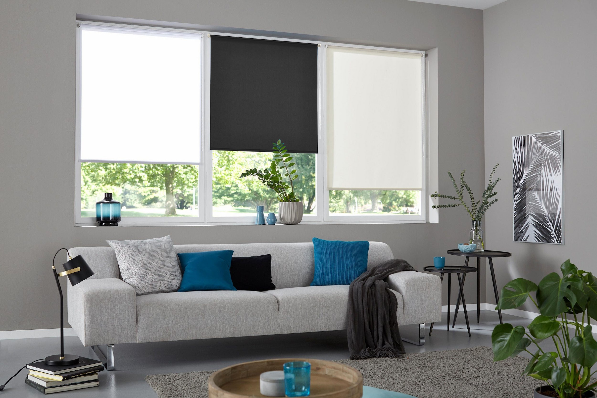 my home Seitenzugrollo »THEMSE«, abdunkelnd, energiesparend-Verdunkelung-Sichtschutz, ohne Bohren, freihängend, Klemmträger