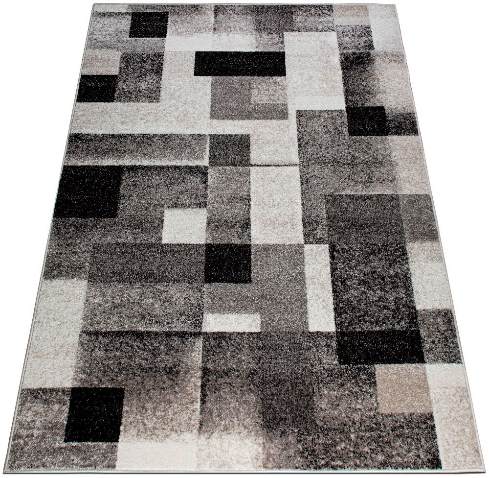my home Teppich »Corine«, rechteckig, 9 mm Höhe, mit besonders weichem Flor, Kurzflor, modernes Karo-Design, grafisch