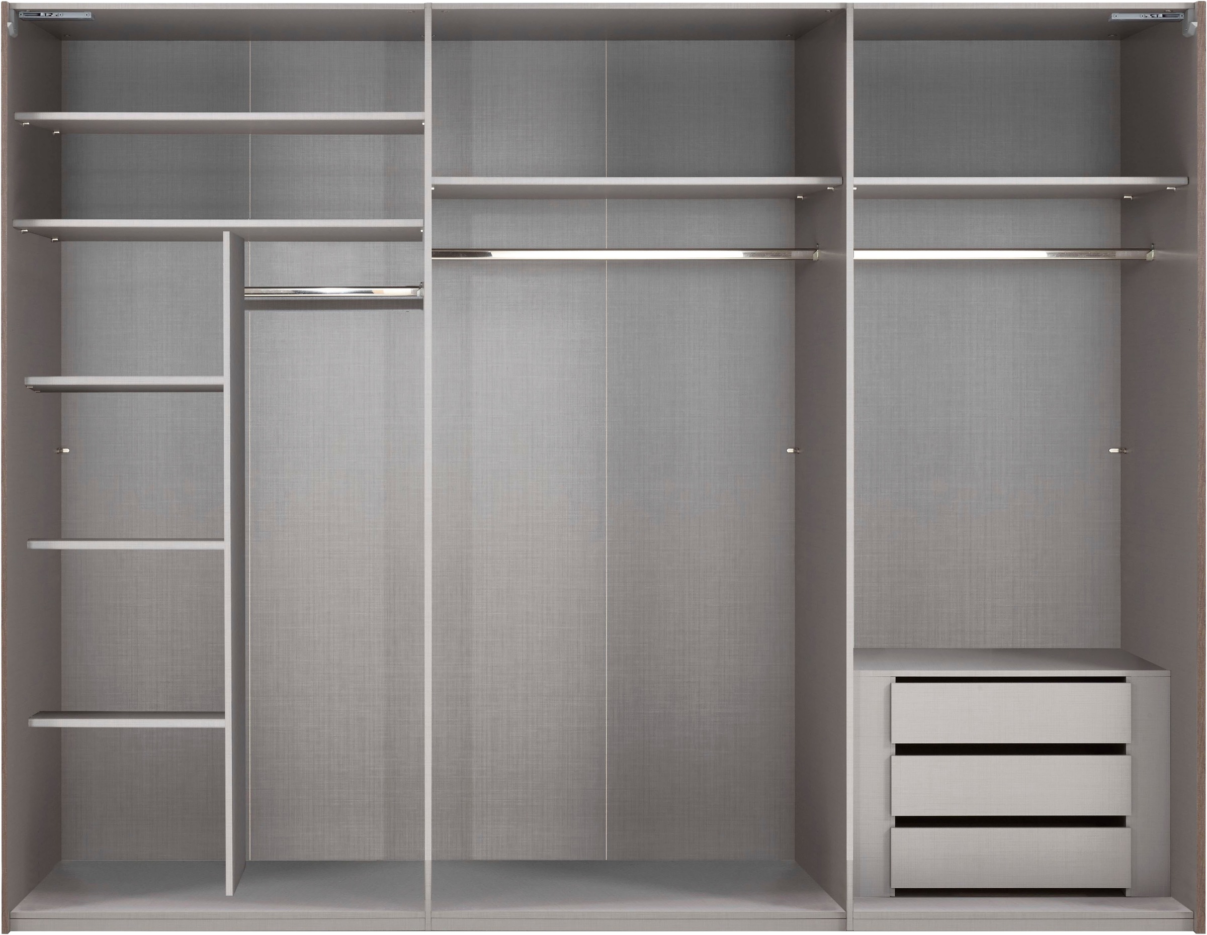 Wimex Kleiderschrank »Indiana by fresh to go, wahlweise mit oder ohne Spiegel«, (INKLUSIVE Innenausstattung und Selbsteinzug für die Türen), große Breiten250 oder 300cm, mit oder ohne Glasfront, Made in Germany