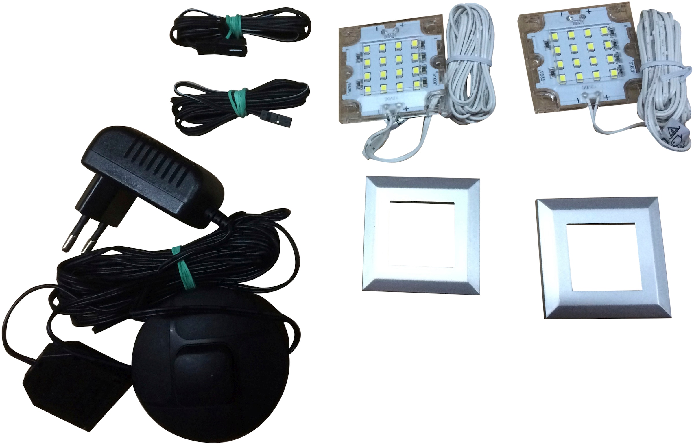 trendteam LED Unterbauleuchte LED-Board 2 Stk. Kaltweiß LED Unterbauspots mit kalt-weißem Licht - Mit Fußschalter