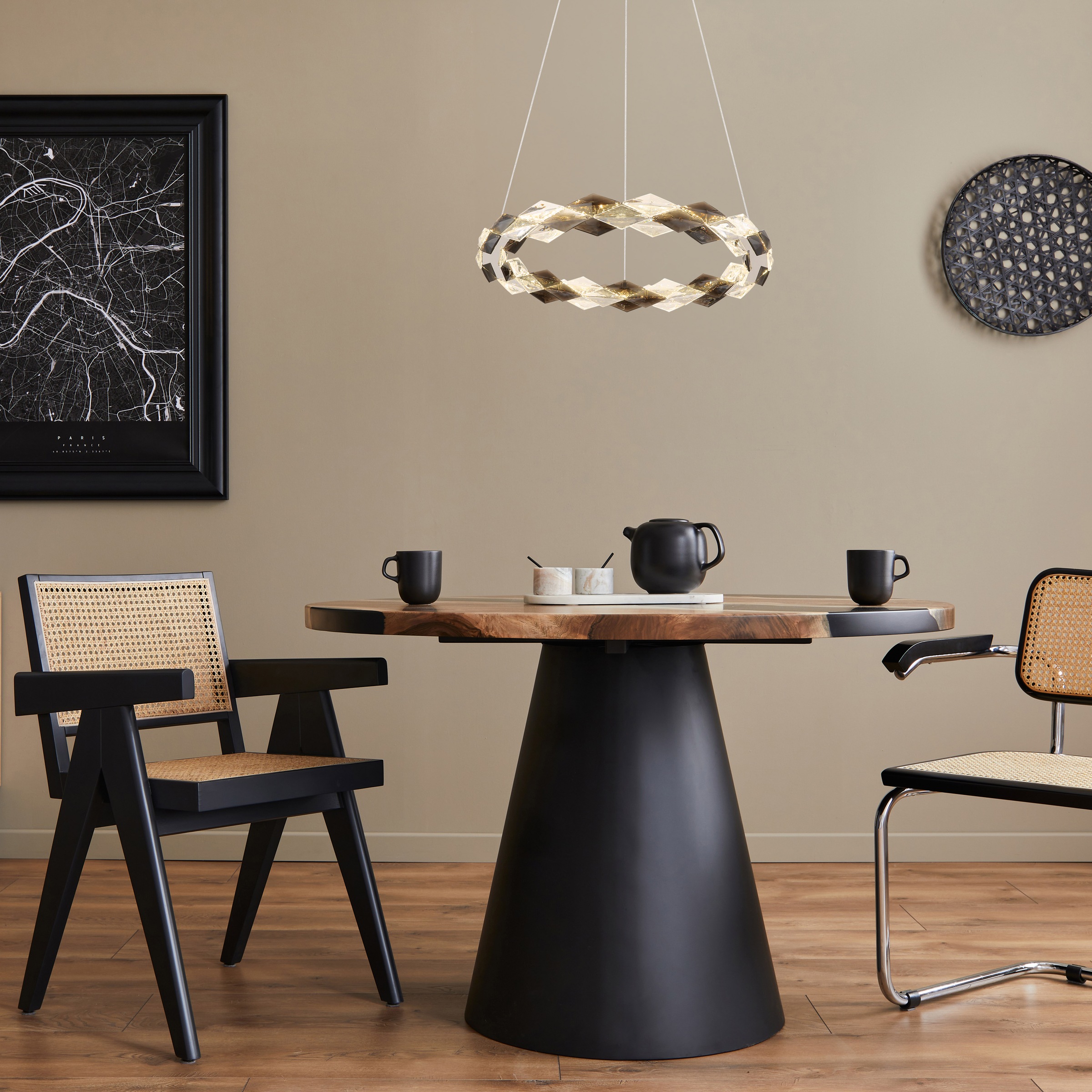 GLOBO LIGHTING LED Pendelleuchte »KARILION«, Leuchtmittel LED-Modul | LED fest integriert, Hängelampe/Hängeleuchte/Wohnzimmer/Esstisch/elegant