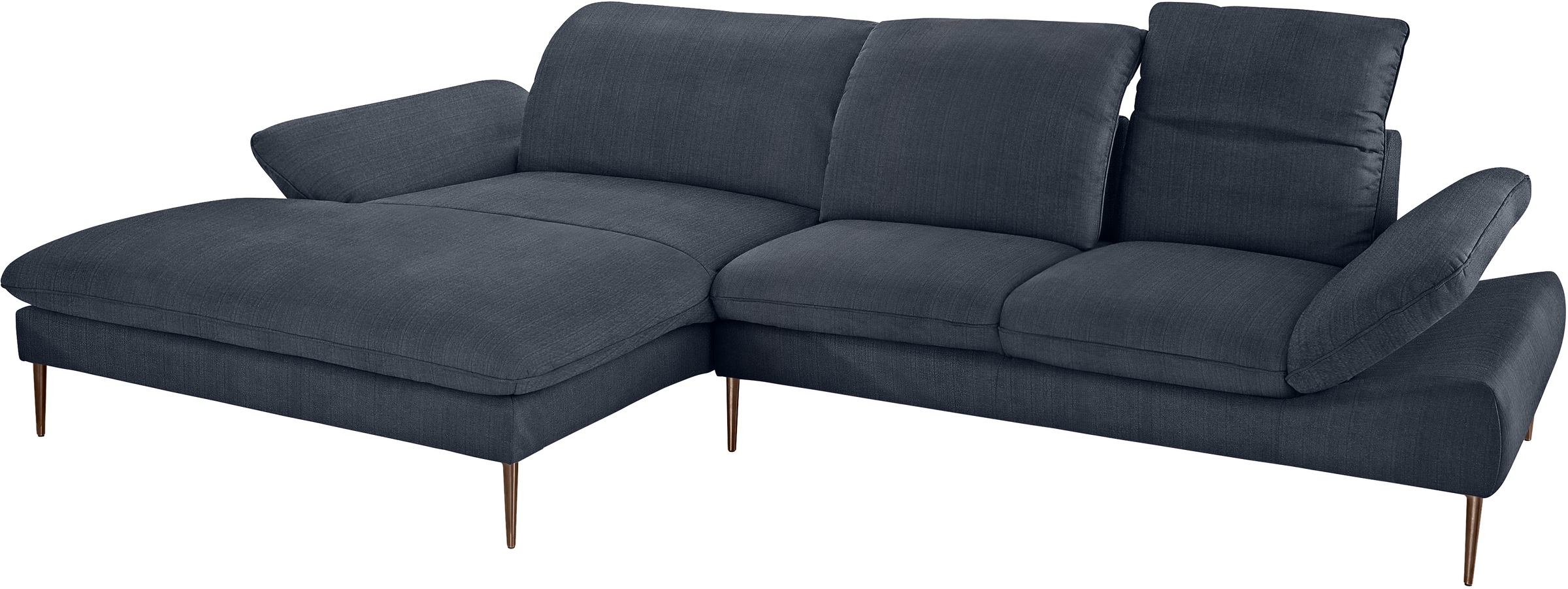 W.SCHILLIG Ecksofa »enjoy&MORE, Designsofa, bequem, elegant und zeitlos, L-Form«, Sitztiefenverstellung, Füße bronze pulverbeschichtet, Breite 340 cm