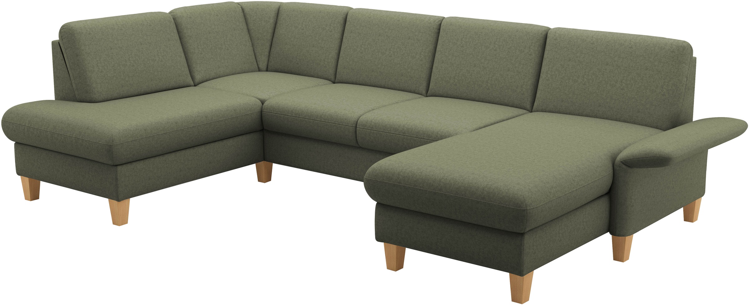 Home affaire Wohnlandschaft »Rochelle, U-Form«, optional mit Armteilverstellung, mit Bettfunktion & Bettkasten