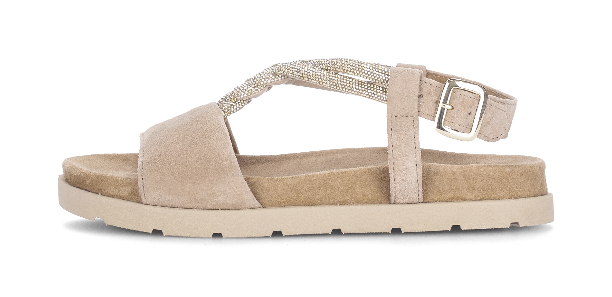 Gabor Riemchensandale  Plateau, Sandalette, Sommerschuh mit funkelnden Strasssteichen