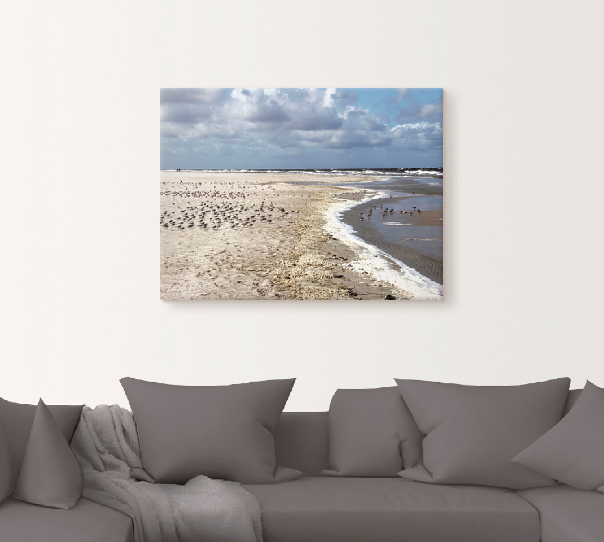 Artland Leinwandbild »Am schönen Nordseestrand«, Strand, (1 St.), auf Keilrahmen gespannt