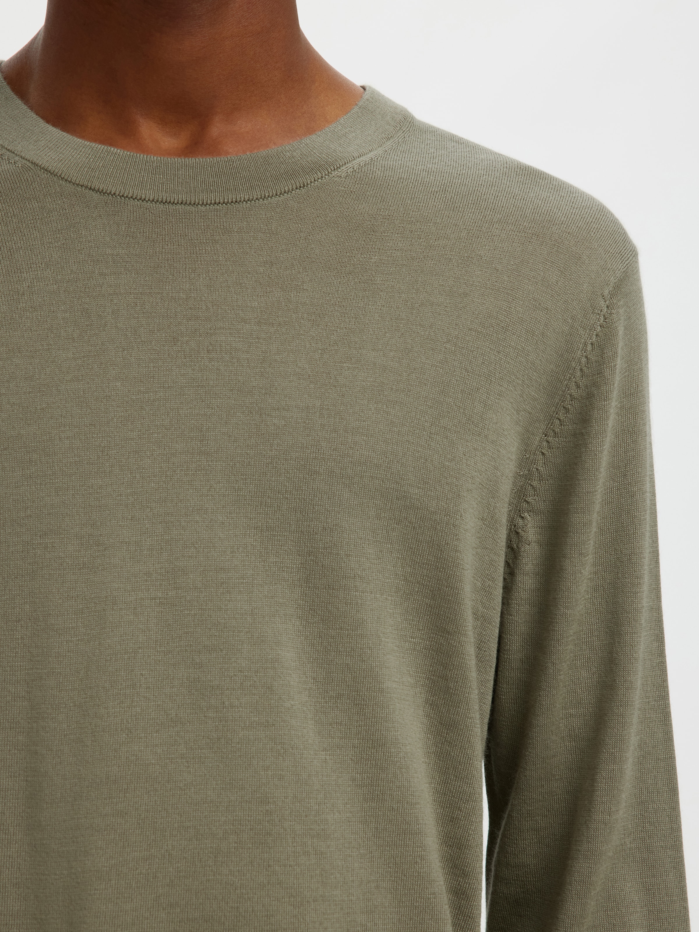 SELECTED Rundhalspullover »SLHTRAY LS KNIT MERINO CREW NECK NOOS« Wolle, regular fit