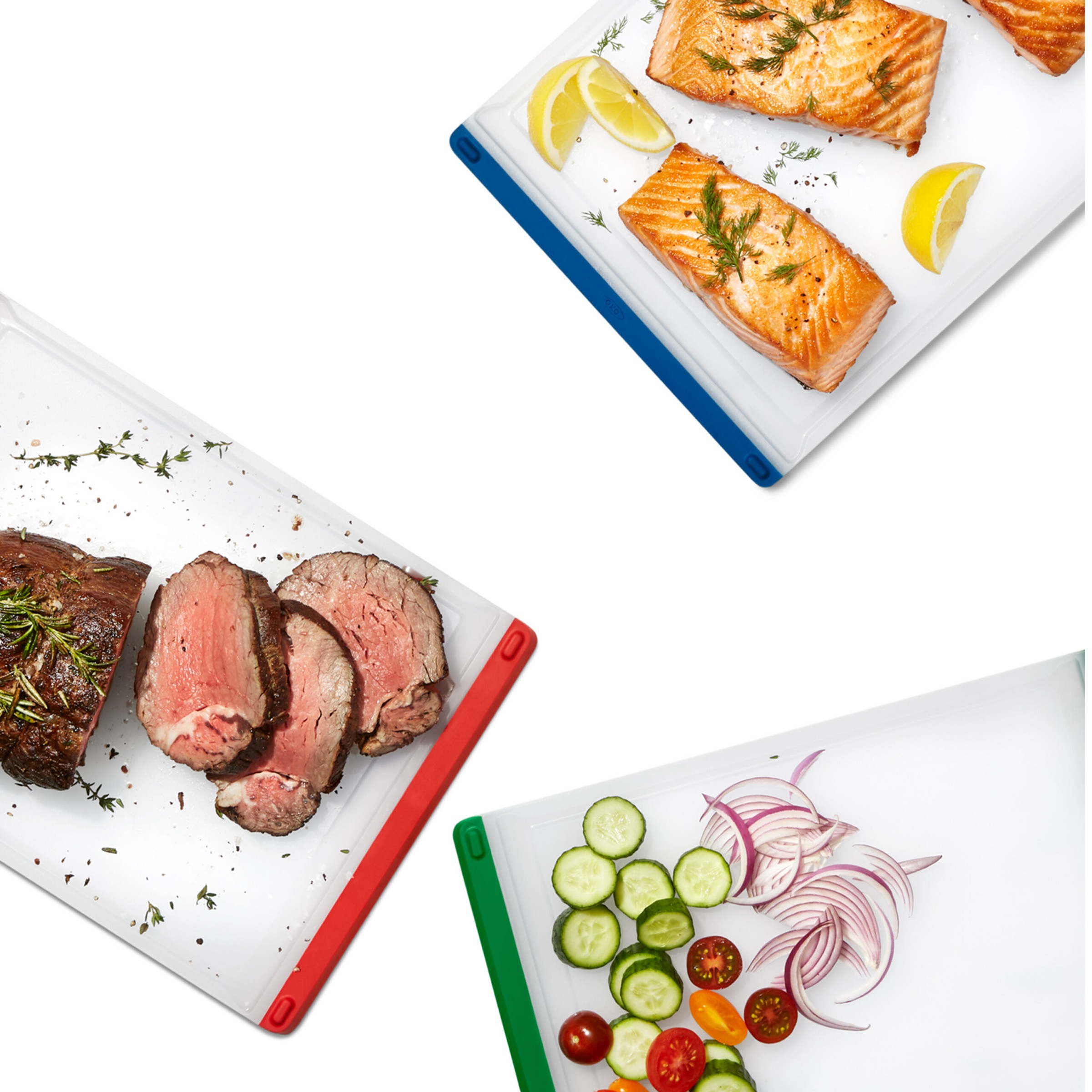 OXO Good Grips Schneidebrett, (3 St.), 3-farbig, mit Saftrille günstig online kaufen