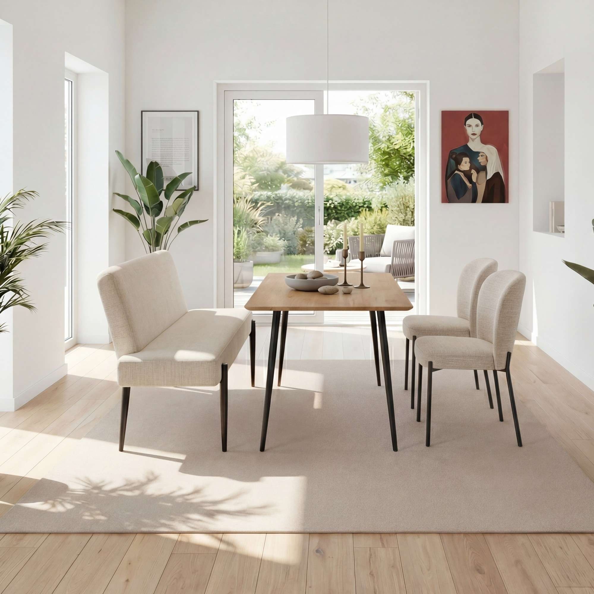 OTTO home Essbank »Frida« Federkern, pflegeleichtem Velours oder Webstoff Bezug, Breite 160 cm