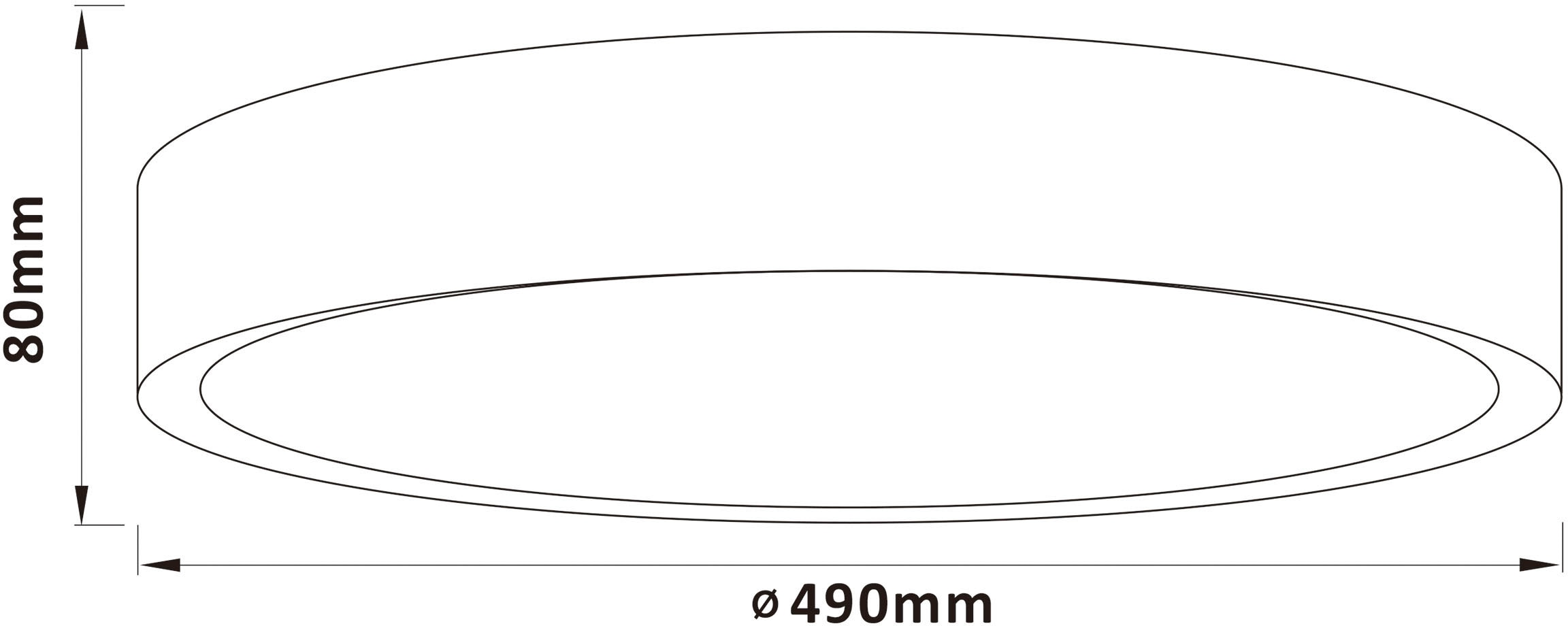 BreLight LED Wandleuchte »Slimline«, D 50 cm, 3800 lm, 3000-6500 K, CCT, dimmbar, Metall, schwarz/weiß