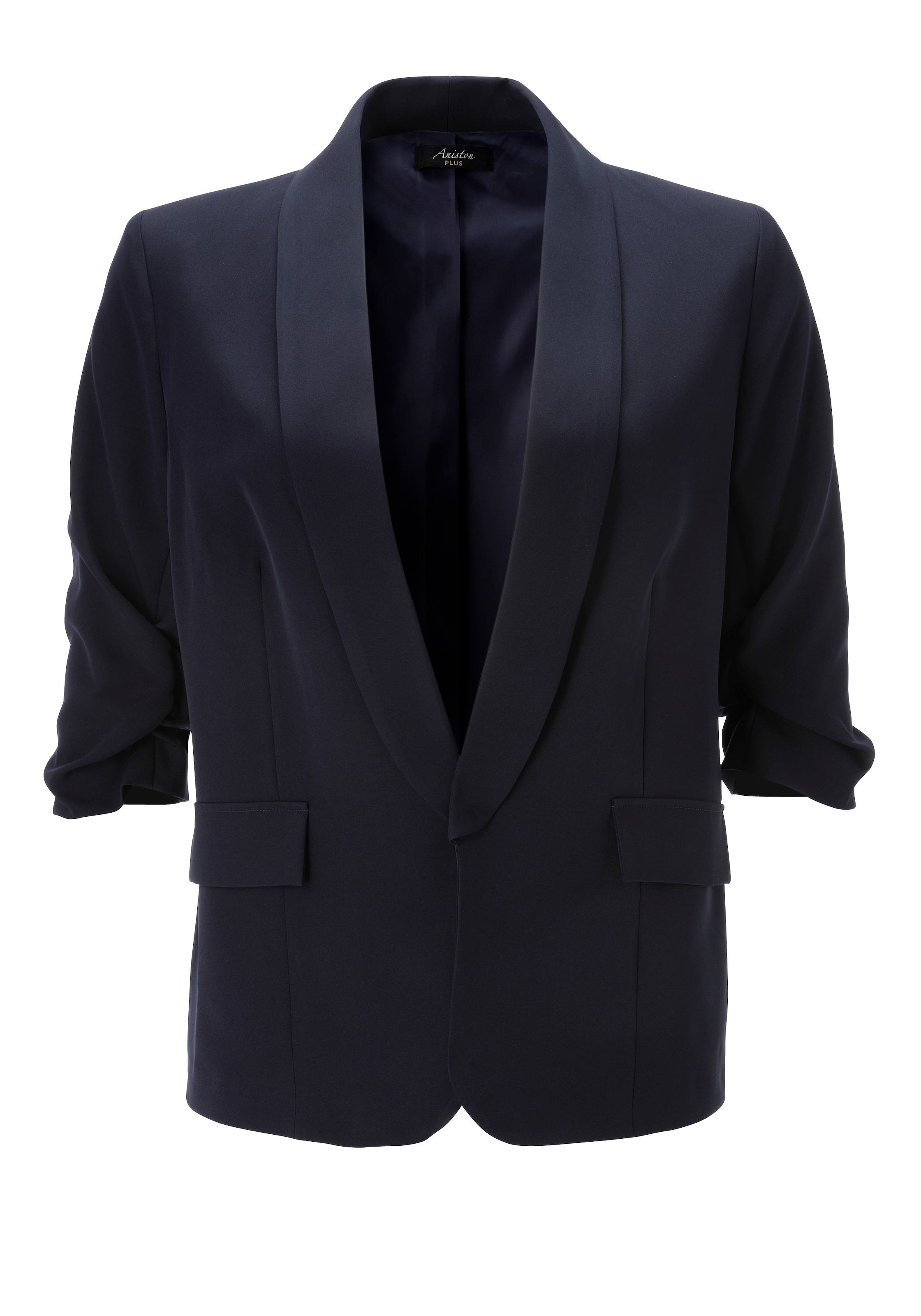 Aniston PLUS Longblazer mit 3/4 langen, gerafften Ärmeln - NEUE KOLLEKTION