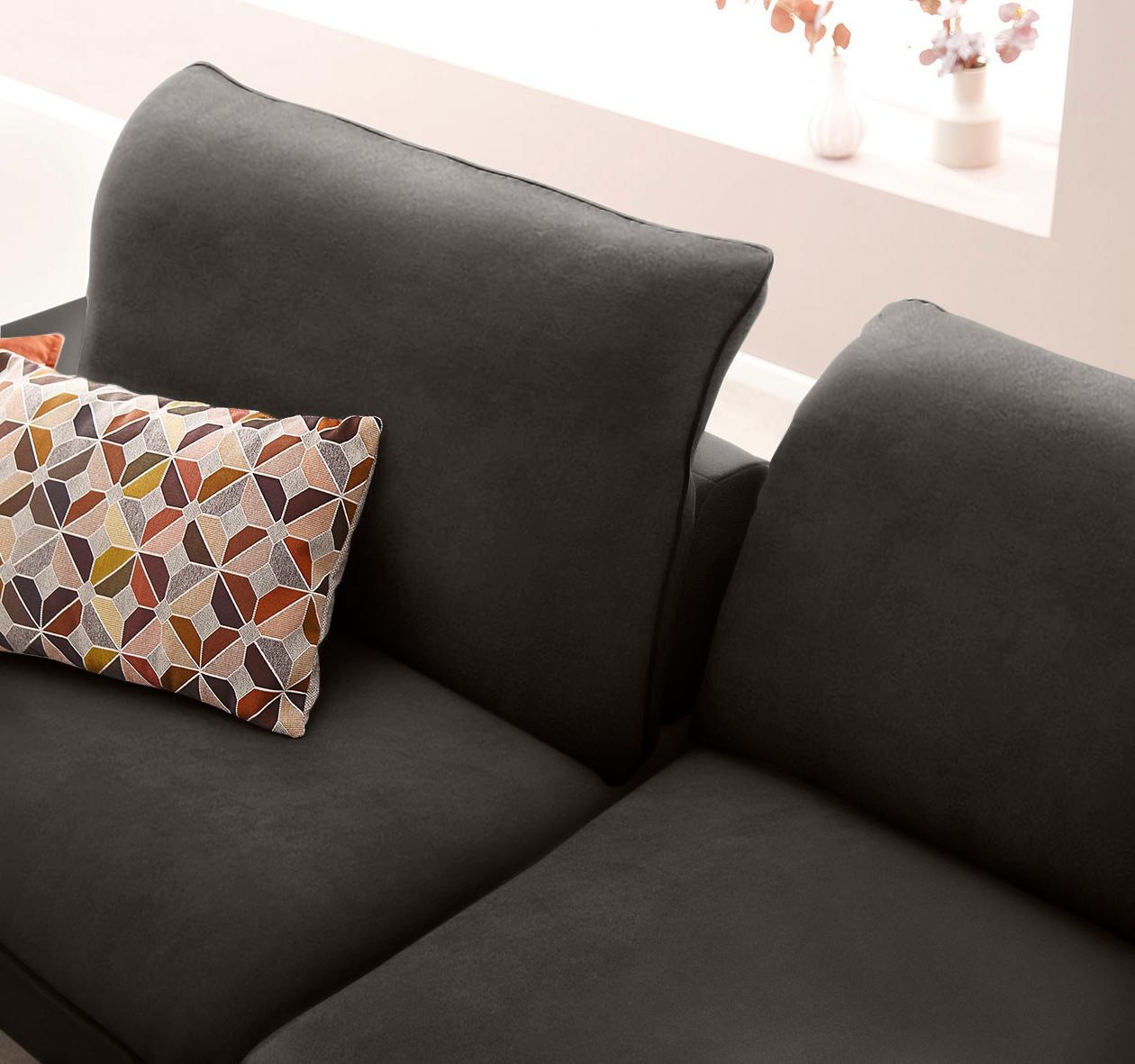 W.SCHILLIG Ecksofa »enjoy&MORE, Designsofa, elegant und bequem, L-Form«, Sitztiefenverstellung, Füße bronze pulverbeschichtet, Breite 294 cm