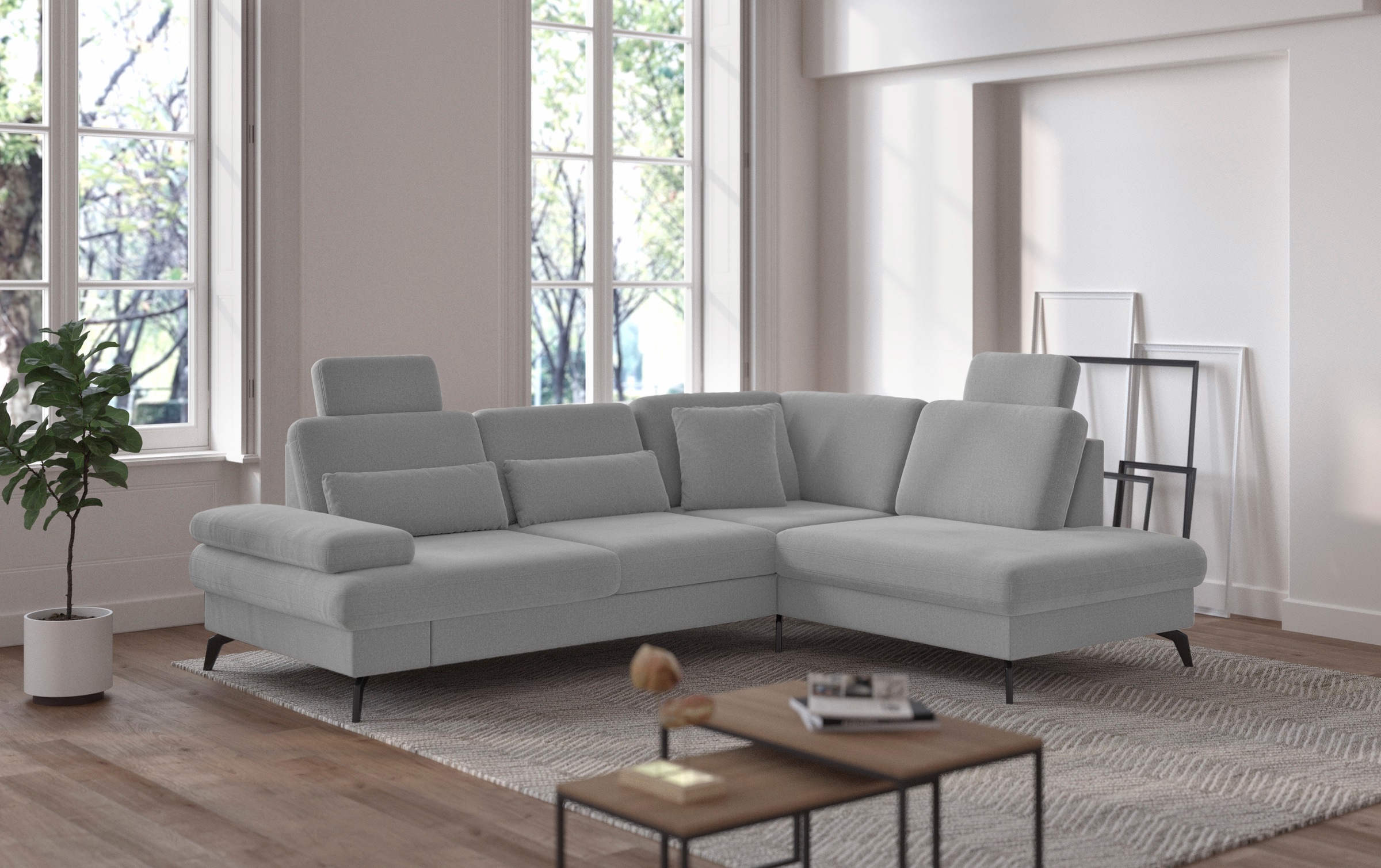 sit&more Ecksofa »Morris L-Form, inkl. Sitztiefenverstellung«, wahlweise mit Armteilverstellung, Bettfunktion & Bettkasten