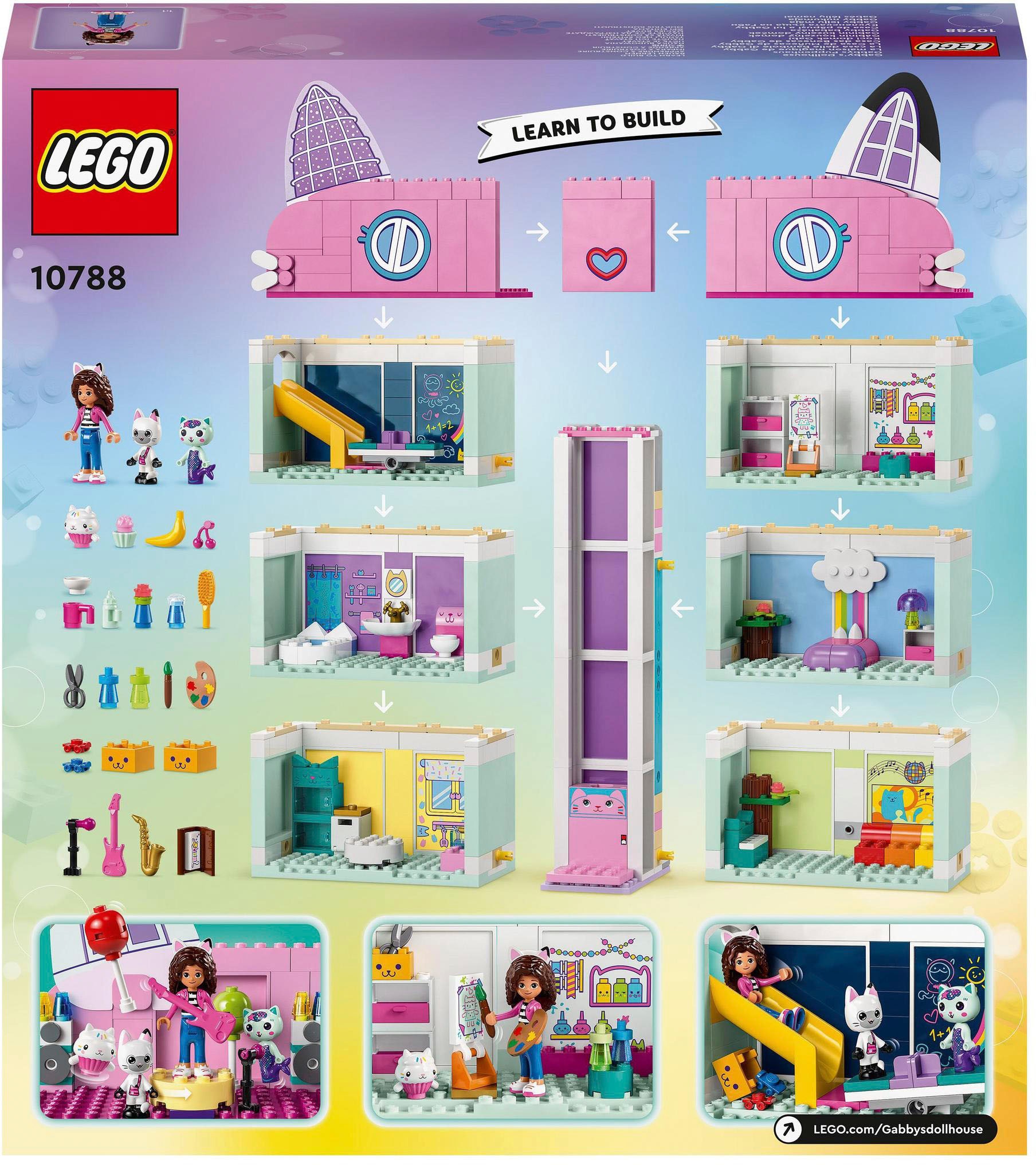 LEGO® Konstruktionsspielsteine »Gabbys Puppenhaus (10788), LEGO® Gabby's Dollhouse«, (498 St.), Made in Europe