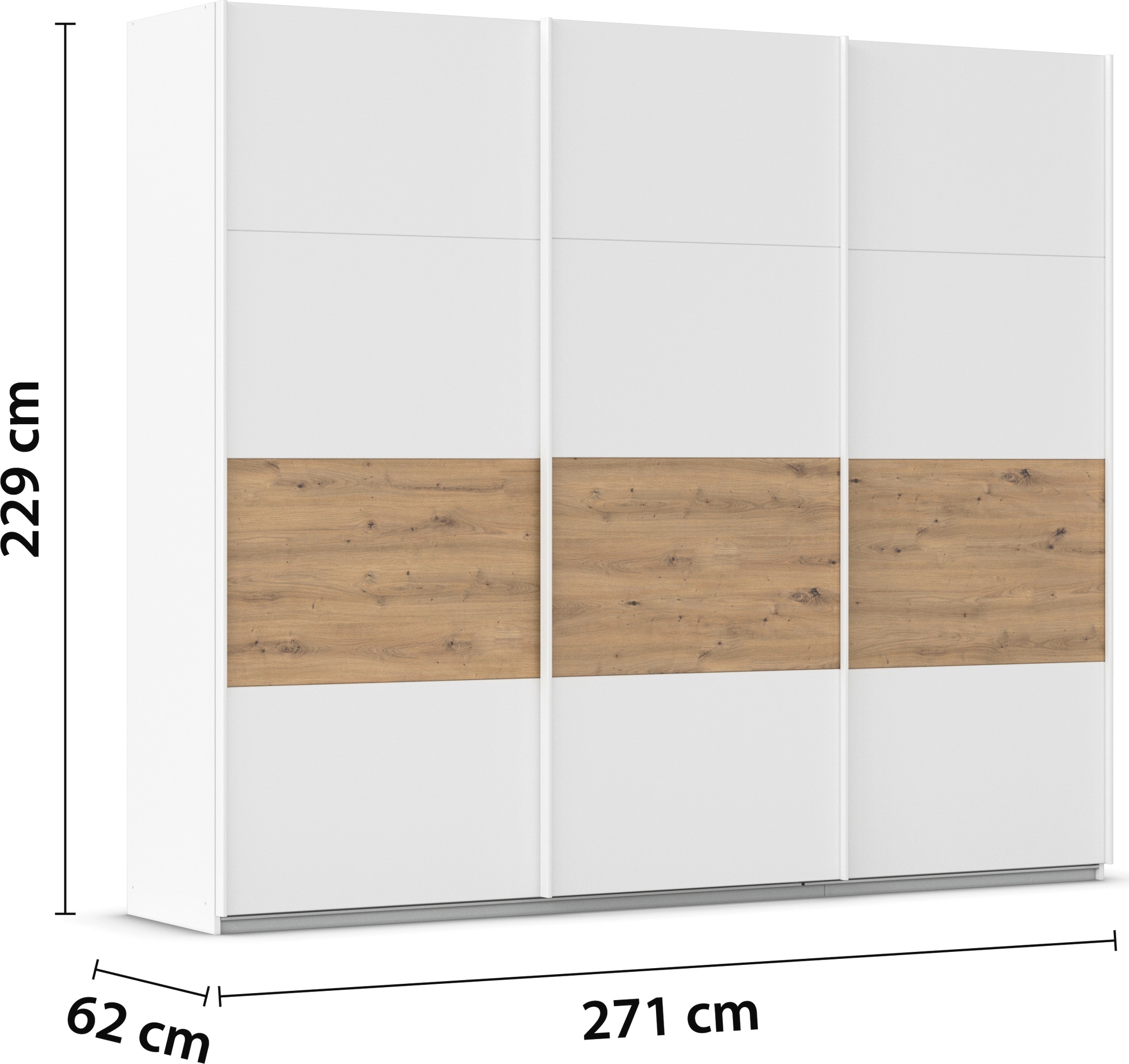rauch Schwebetürenschrank »Schwebetürenschrank Kleiderschrank Schrank Garderobe CORTONA«, inkl. Inneneinteilung, 2 Stoffboxen und zusätzlichen Einlegeböden