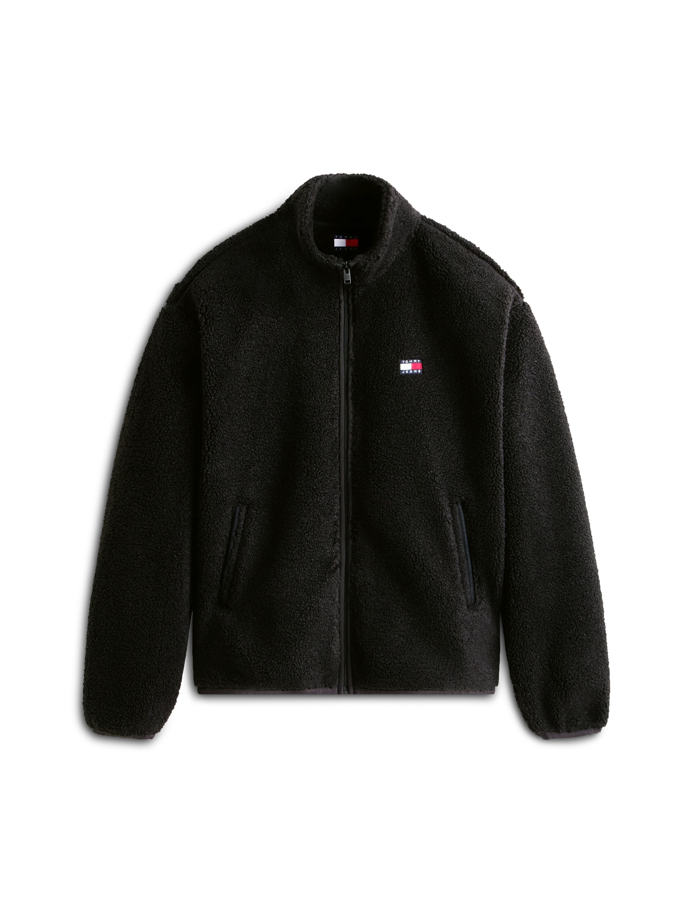 Tommy Jeans Fleecejacke »TJM BADGE TEDDY« Stehkragen, Teddyfleece, relaxed fit