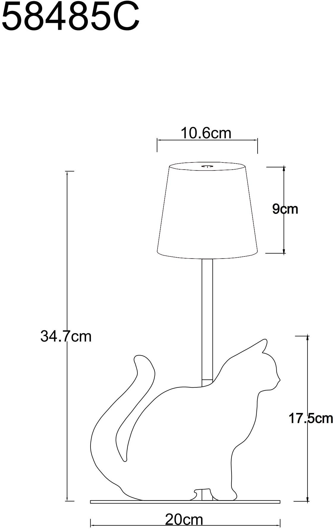 GLOBO LIGHTING LED Tischleuchte »FURRI«, 1 flammig, Leuchtmittel LED-Board | LED fest integriert, Tischlampe schwarz gold Tiere Katze