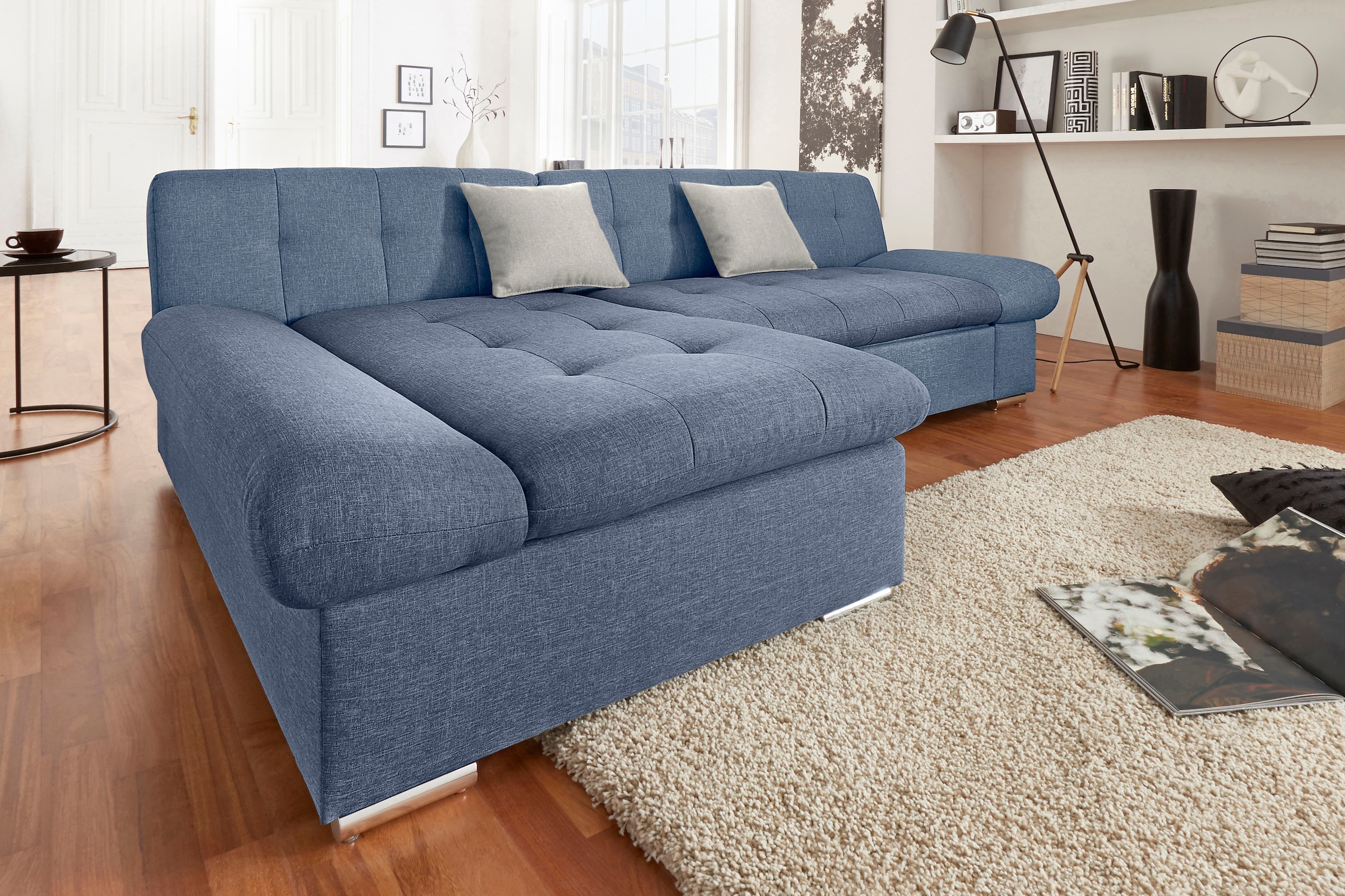 TRENDMANUFAKTUR Ecksofa »Reggae II, moderne Optik, Armteilverstellung, B/T günstig online kaufen
