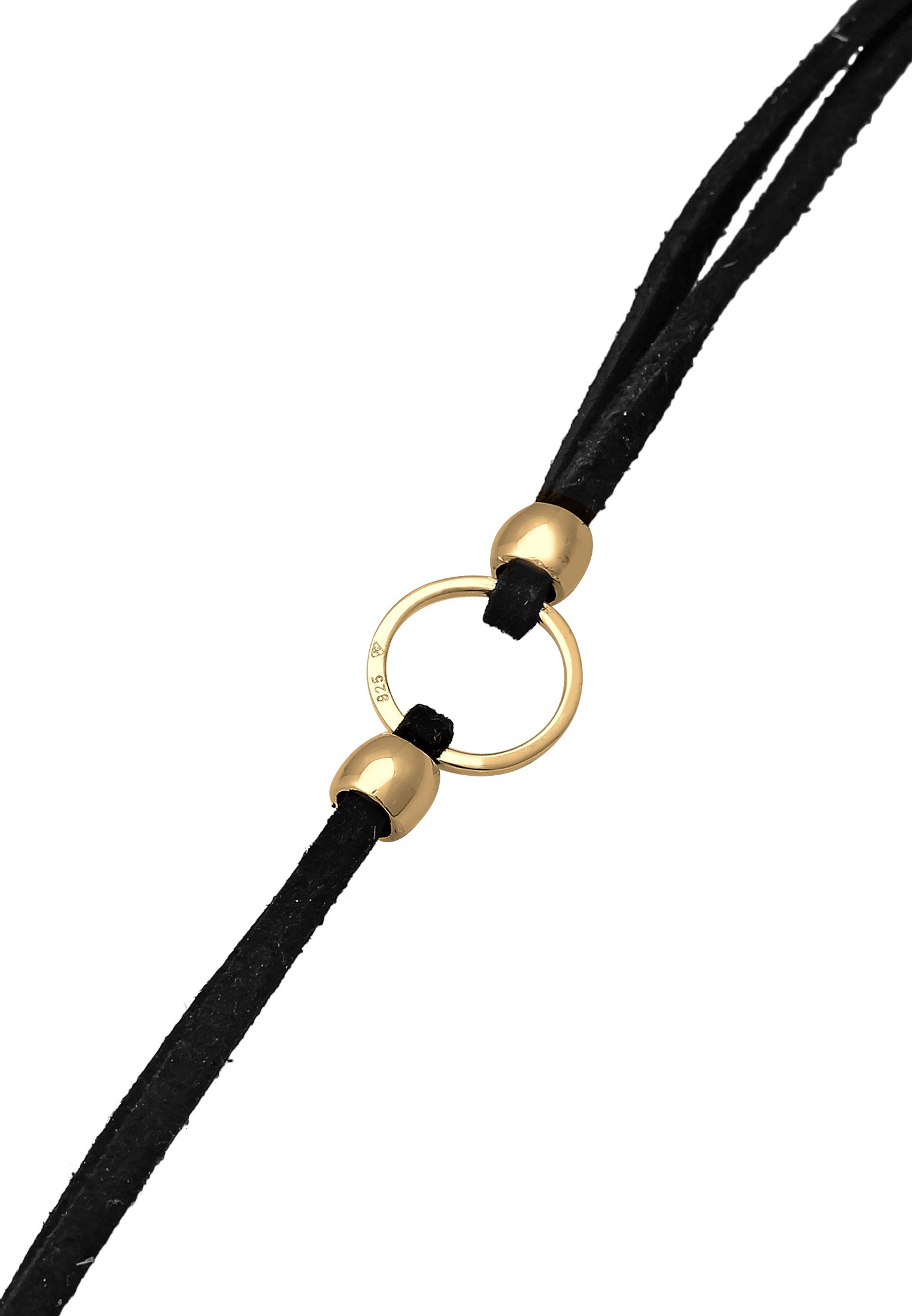 Elli Collier »Halsband schwarz Choker mit Kreis 925 Silber«