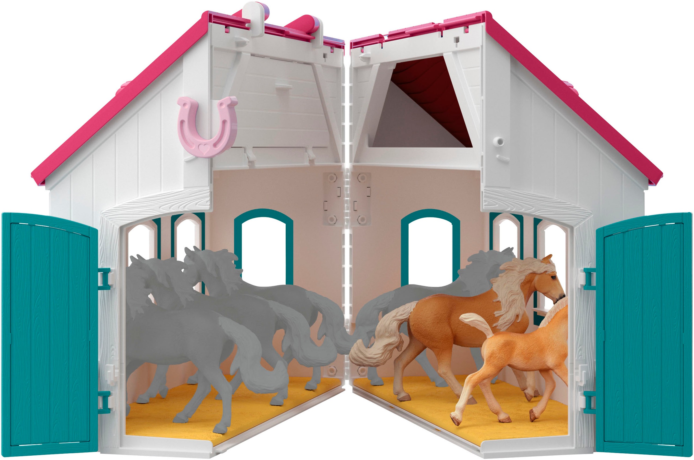 Schleich® Spielwelt »HORSE CLUB, Offenstall -Kleines Hufeisen (42703)«, Made in Europe
