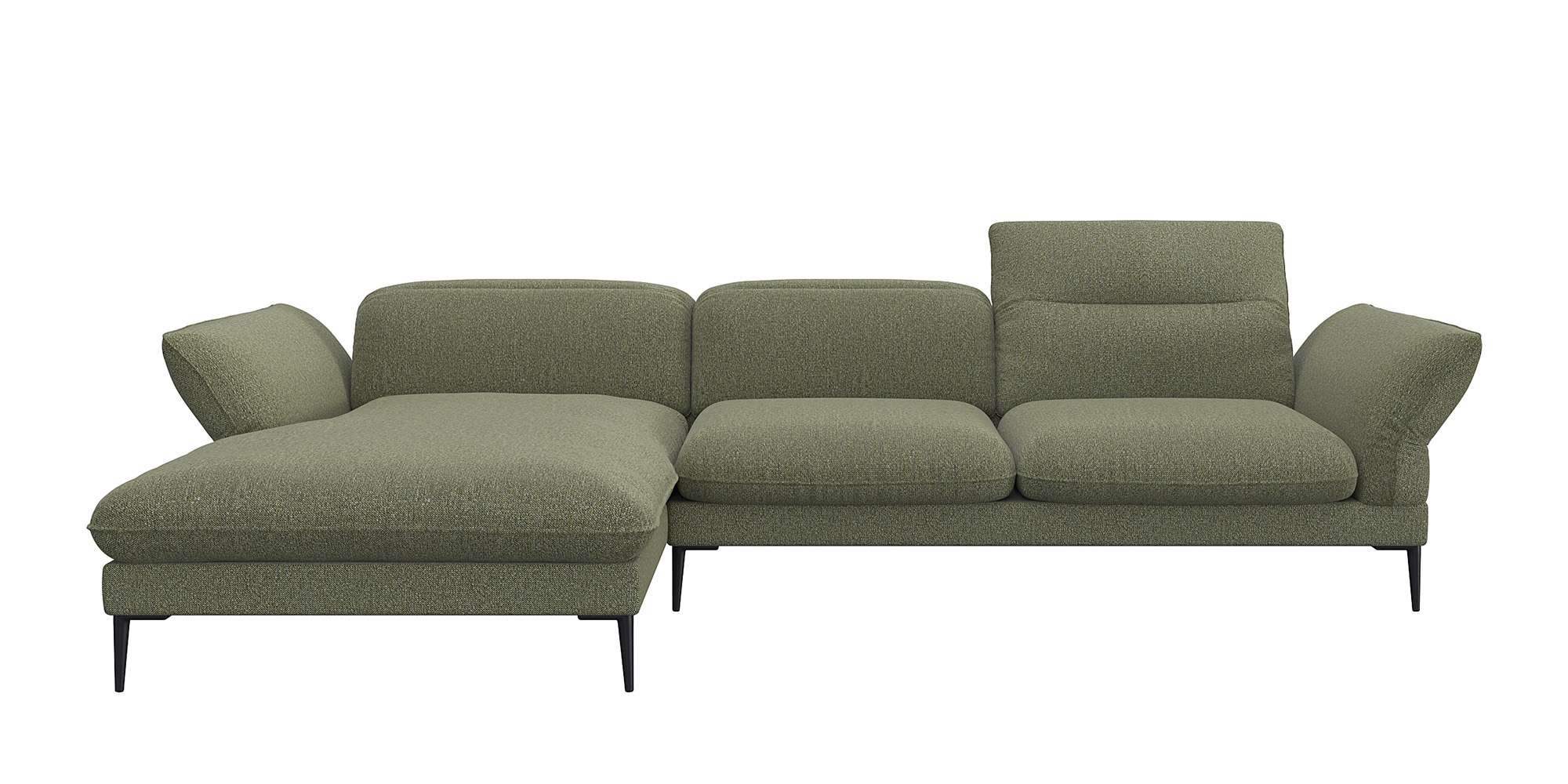 FLEXLUX Ecksofa »Salino, Funktionssofa mit Recamiere, Relaxsofa, Ecksofa«, Sofa mit Arm- und Kopfteil-Verstellungen, Kaltschaum & Stahl-Wellen