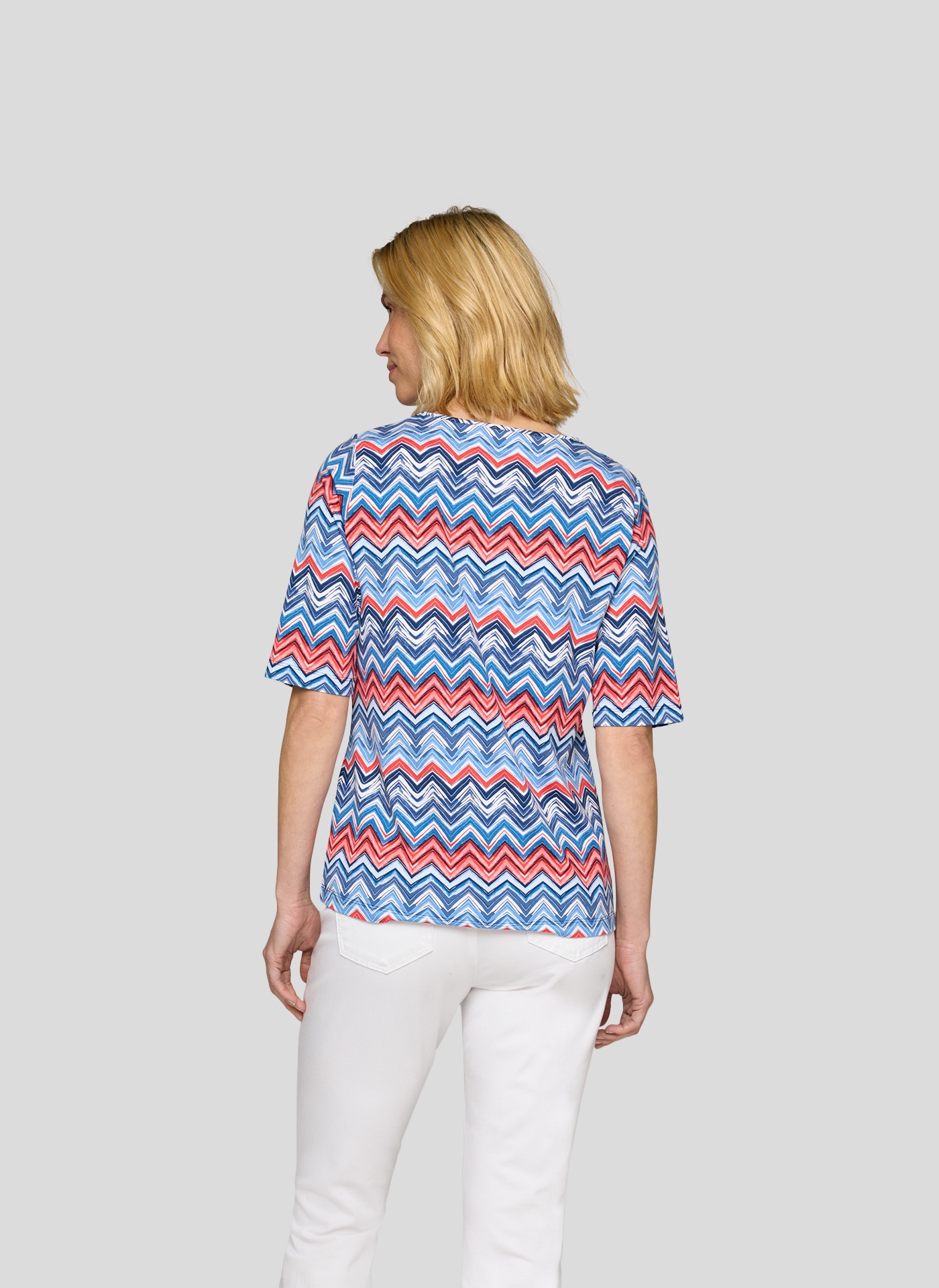 Rabe Rundhalsshirt, mit grafischem Muster