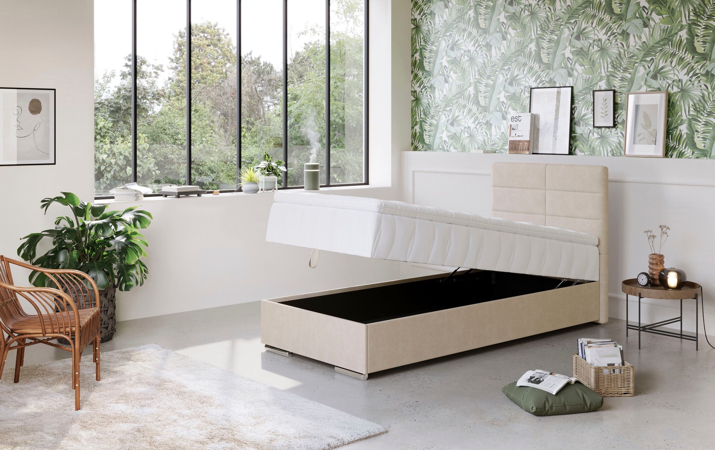 COTTA Boxbett »Tom«, mit Bettkasten, Topper und Zierkissen