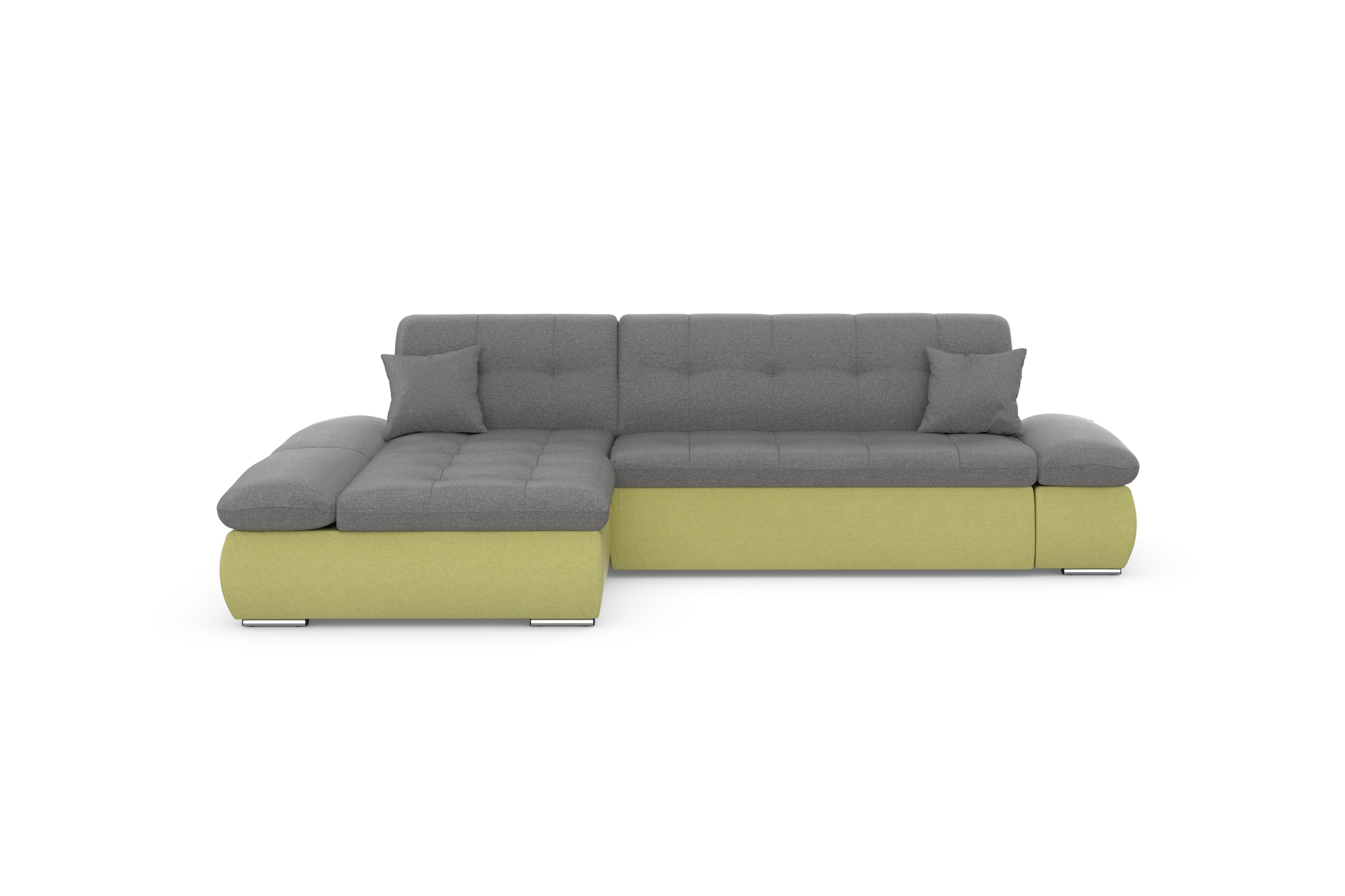 DOMO collection Ecksofa »Moric, L-Form, XXL-Sofa - Breite 300cm«, wahlweise mit Bettfunktion und Armteilverstellung, gelb-schlamm