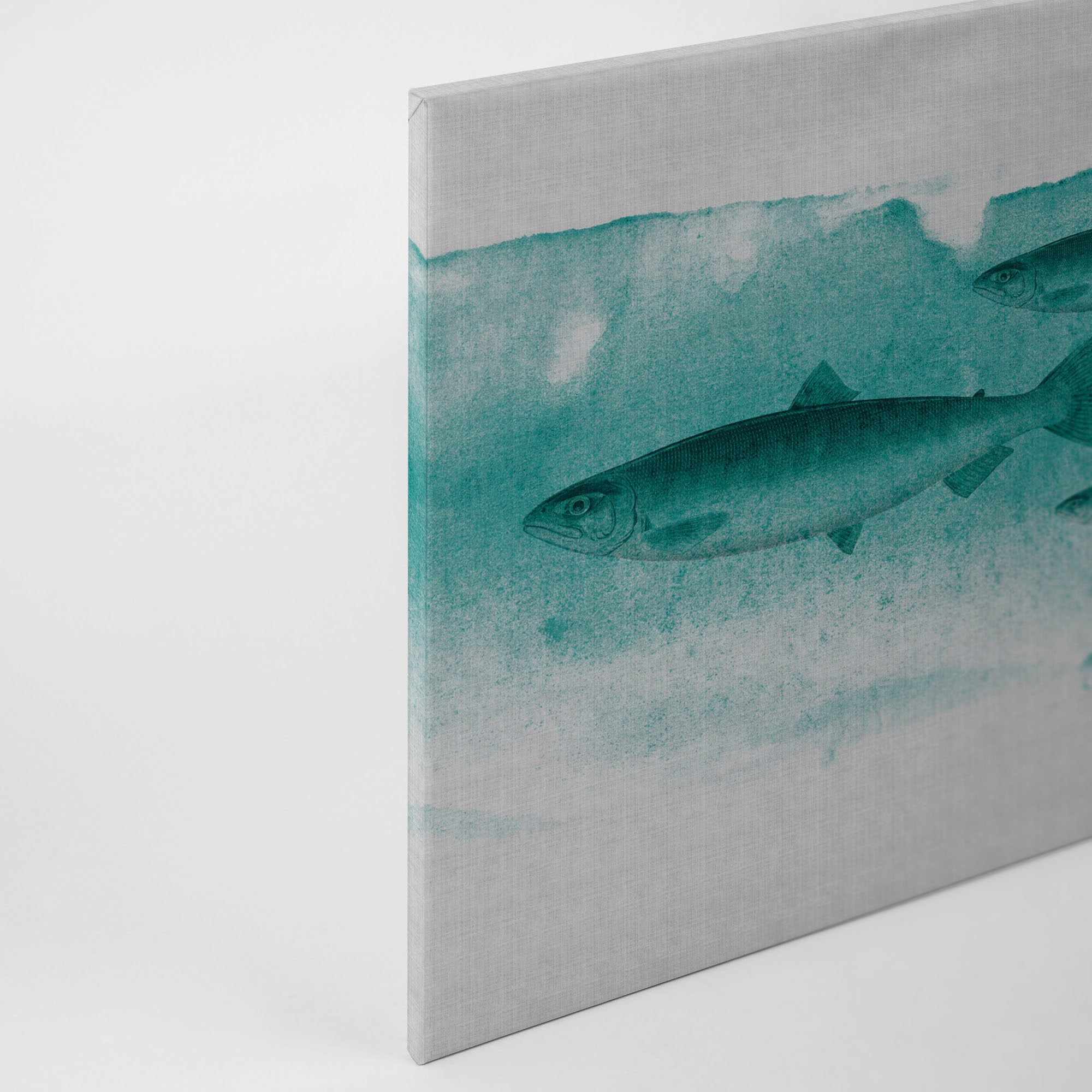 A.S. Création Leinwandbild »into the blue«, Kunst-Tiere-Kinder, (1 St.), Keilrahmen Unterwasser Welt Fische Leinwand-Bild Wohnzimmer modern