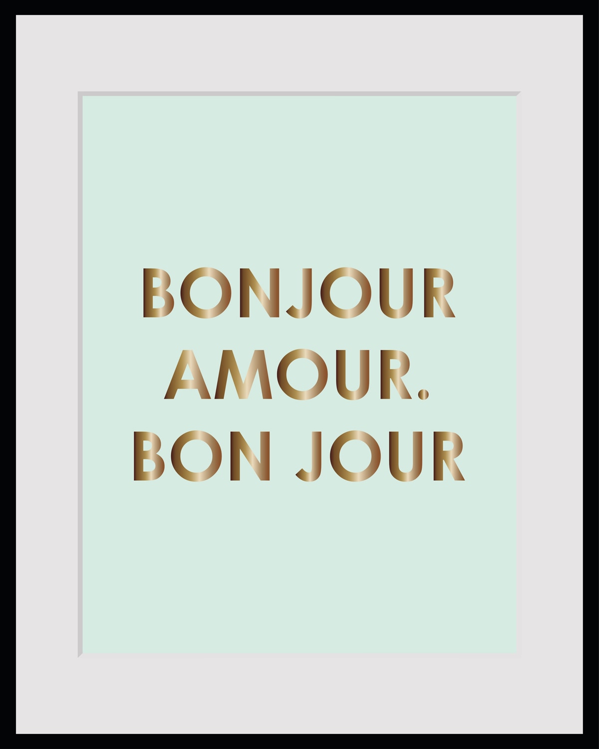 queence Bild »BONJOUR«, Sprüche & Texte, Spruch, gerahmt