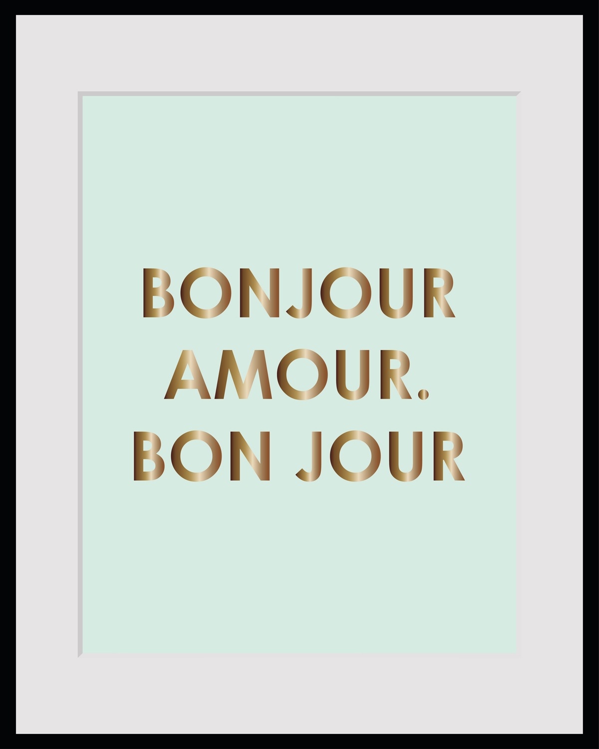 queence Bild »BONJOUR«, Sprüche & Texte, Spruch, gerahmt günstig online kaufen