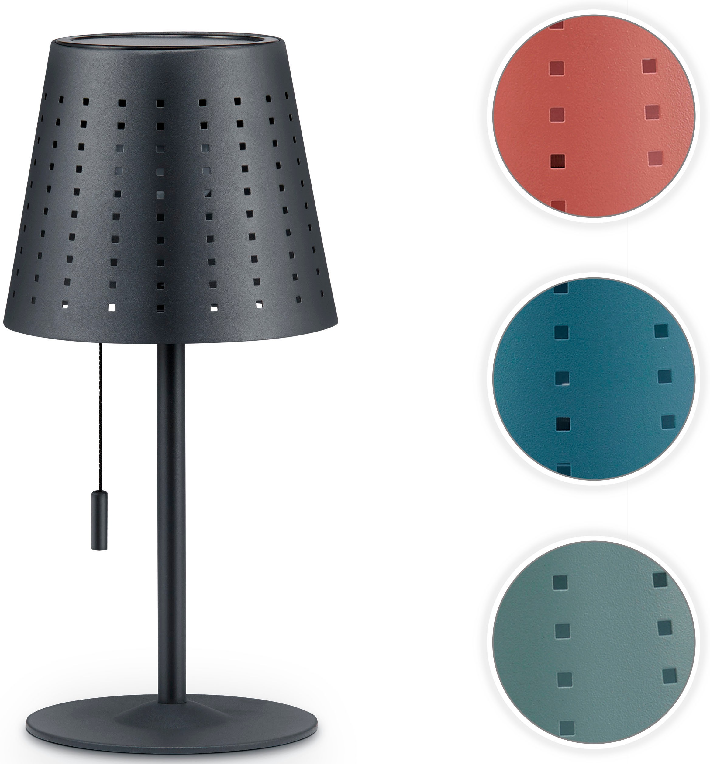 Paco Home Tischleuchte »LARA«, Outdoor LED Akku Metall Aufladbar Zugschalte günstig online kaufen