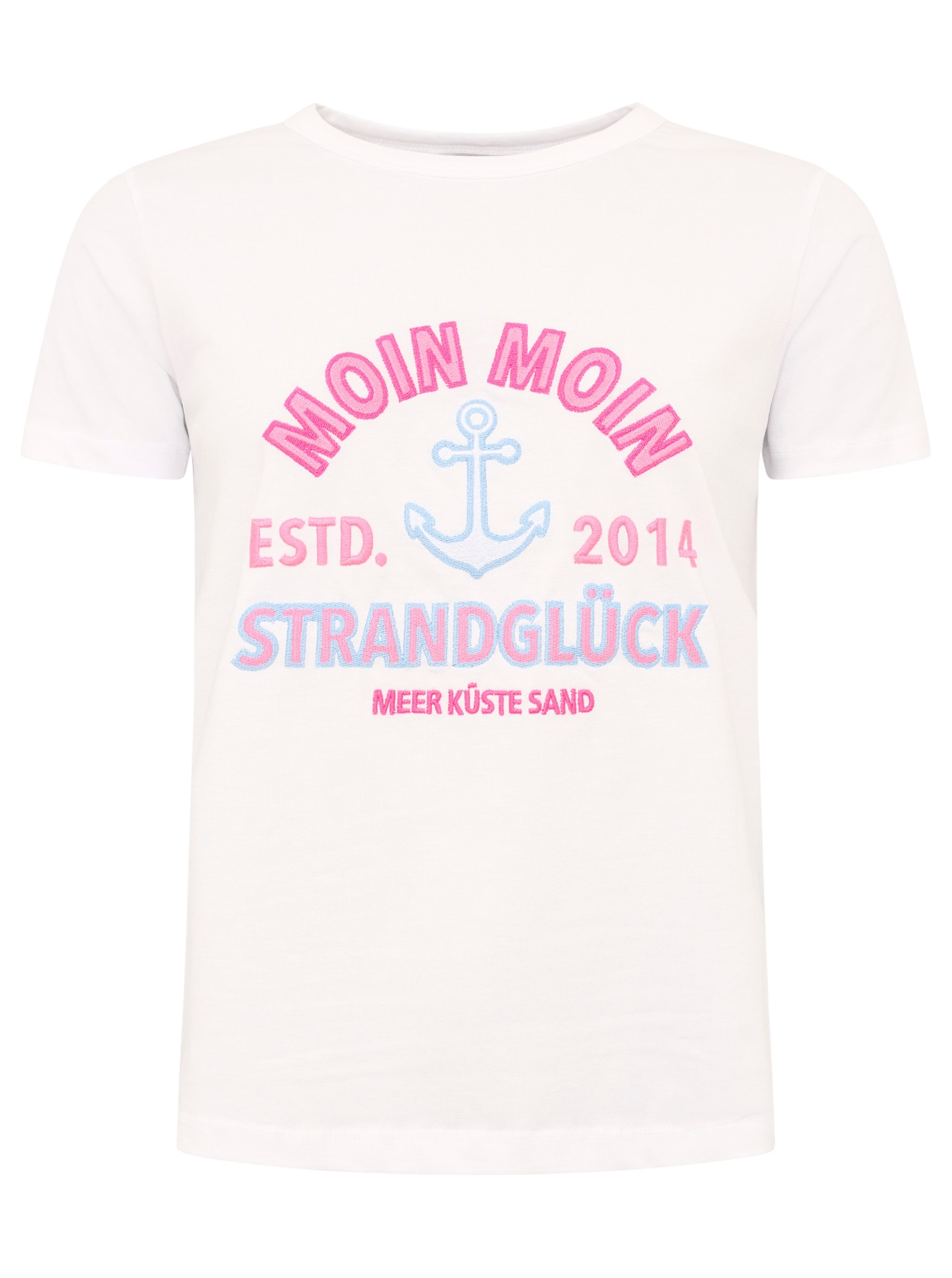 Zwillingsherz T-Shirt »"Moin Moin"« Kurzarm, Rundhalsausschnitt, Stickerei, Schriftzüge