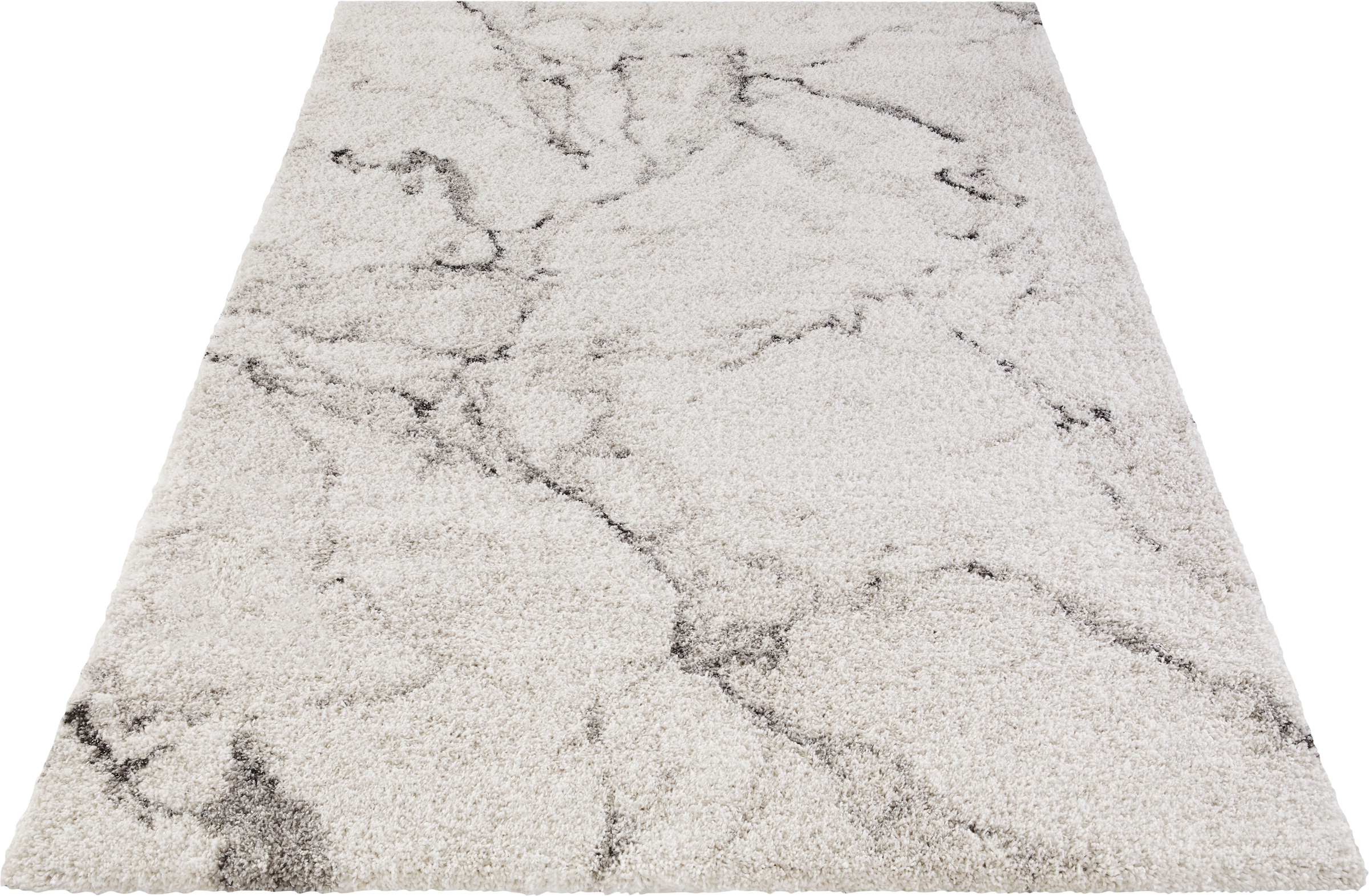 HANSE Home Hochflor-Teppich »MAYRIN«, rechteckig, 30 mm Höhe, Hochflor, Teppich, Shaggy, Flokati, Weich, Marmor-Optik, Wohnzimmer