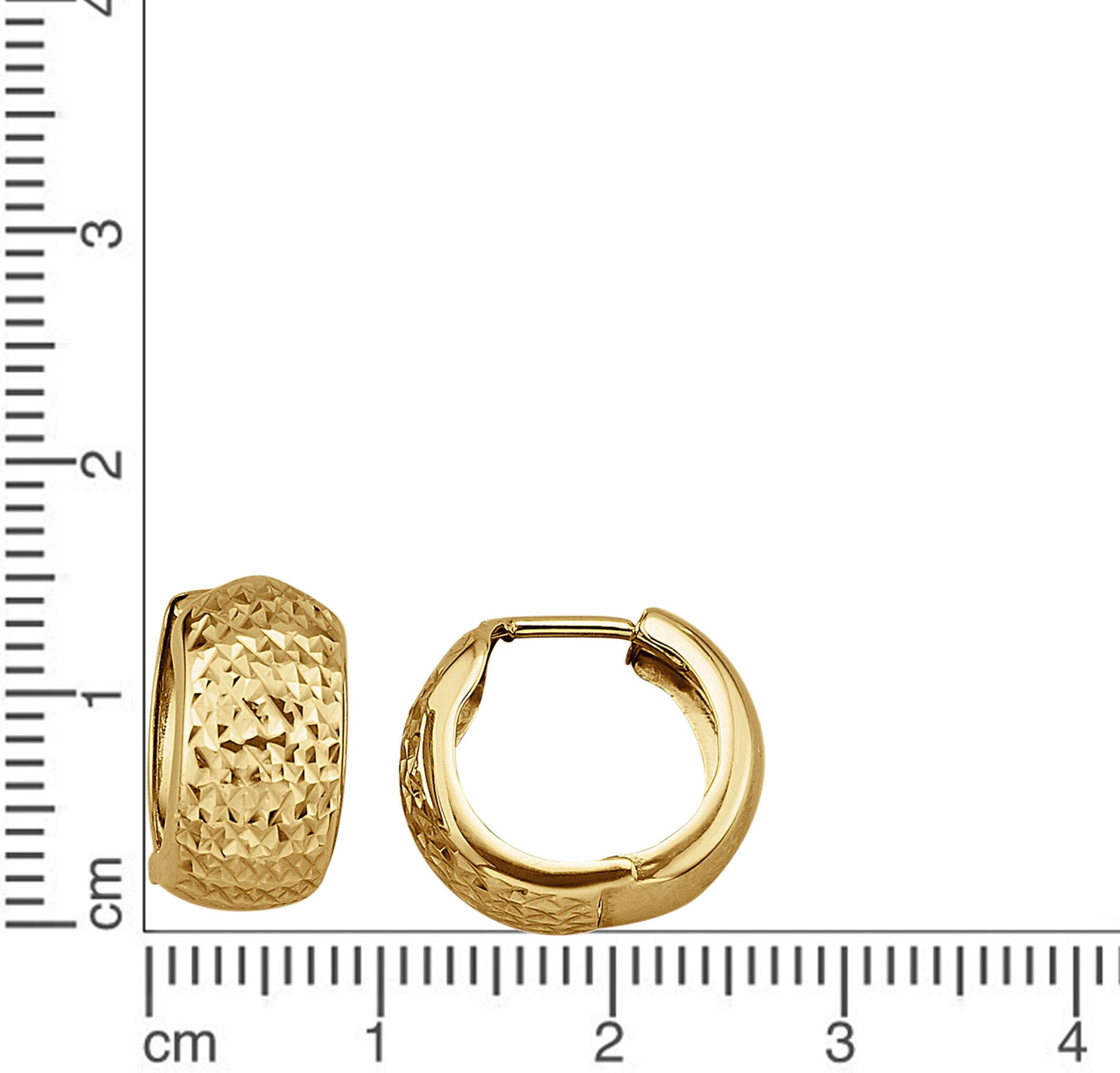 Firetti Paar Creolen »Schmuck Geschenk Gold 375 Ohrschmuck Ohrringe Struktur«