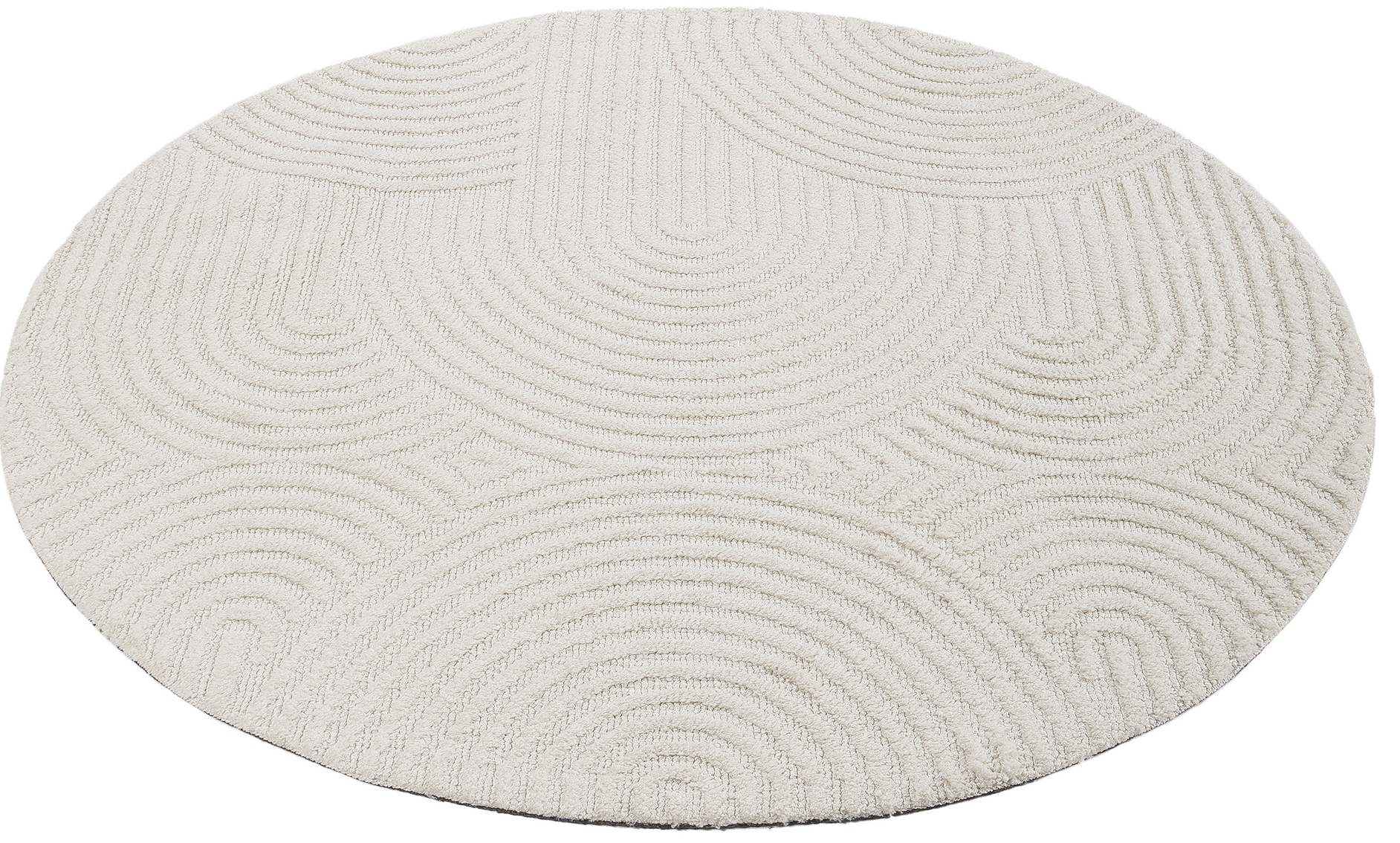 carpetfine Teppich »Holly Zen 1«, rund, 12 mm Höhe, Hoch-Tief-Effekt, geometrisch, Zeitloses Design, dekoratives Highlight