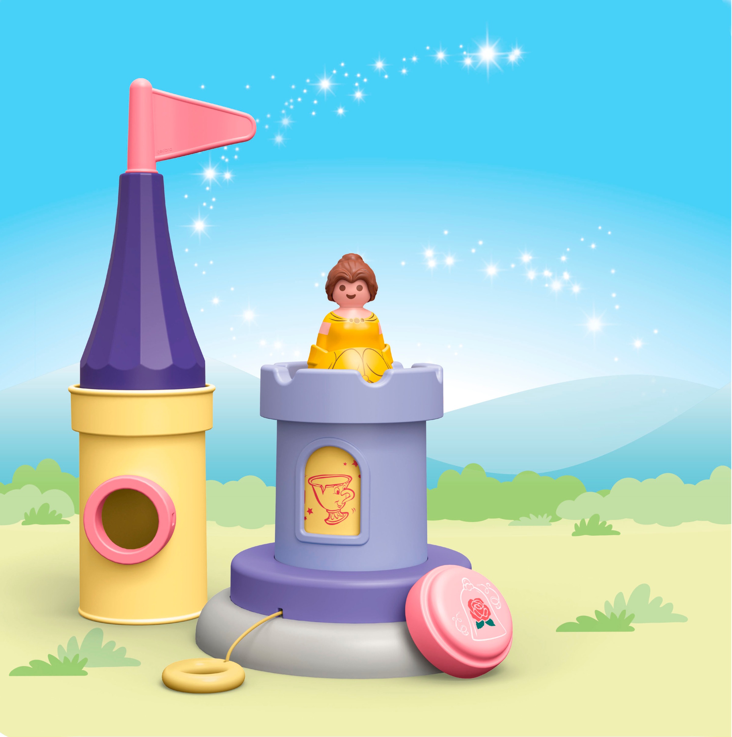 Playmobil® Konstruktions-Spielset »Belles Spielturm mit Melodie (71458), JUNIOR & Disney«, (7 St.), Made in Europe