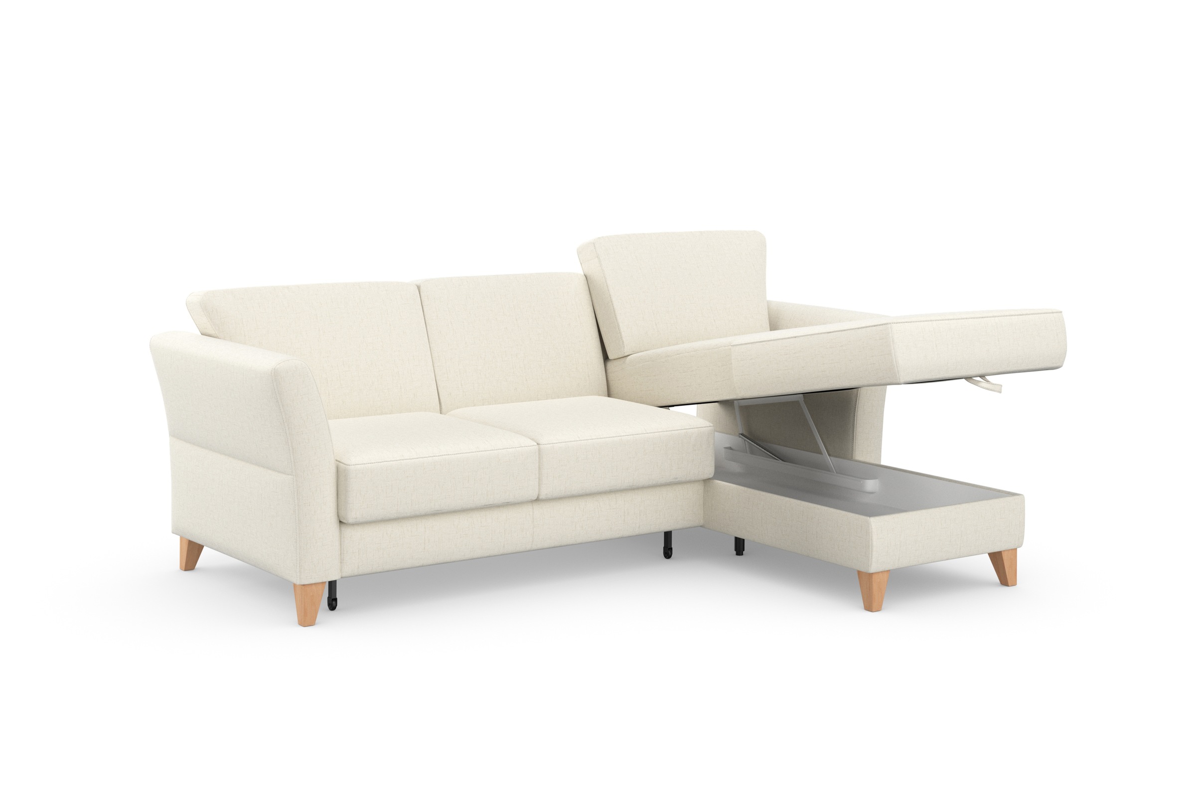 sit&more Ecksofa »Visby L-Form«, Wahlweise mit Bettfunktion und Bettkasten, frei im Raum stellbar