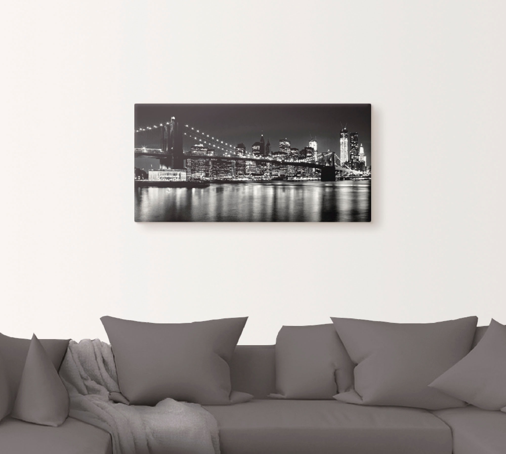 Artland Wandbild »Nächtliche Skyline Manhattan I« Amerika 1 Stk. tlg. als A günstig online kaufen