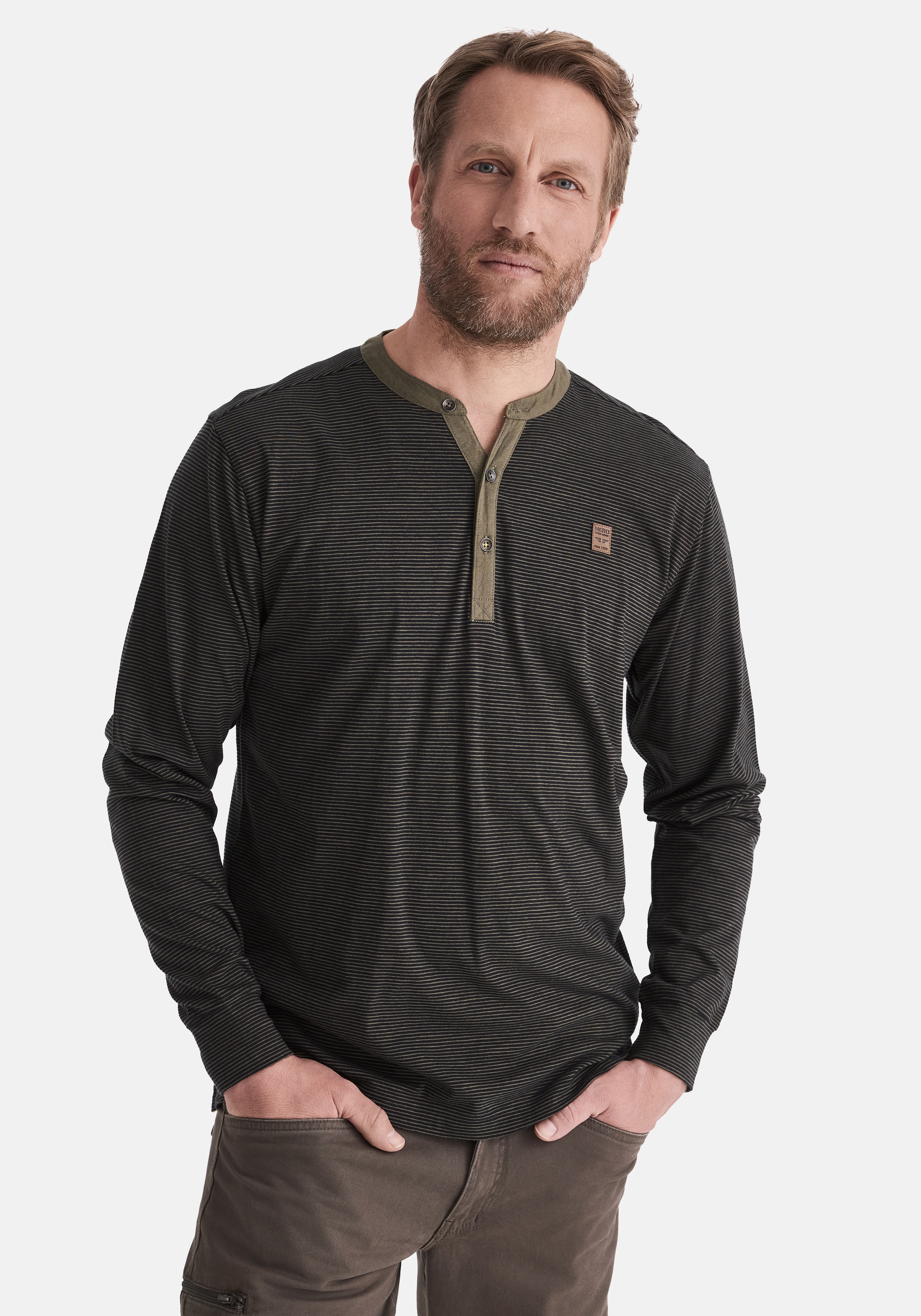 HERO by John Medoox Businessshirt »HANO Workwear Longsleeve Henley-Shirt« Longsleeve Henley-Shirt Funktionsqualitätfür Herren