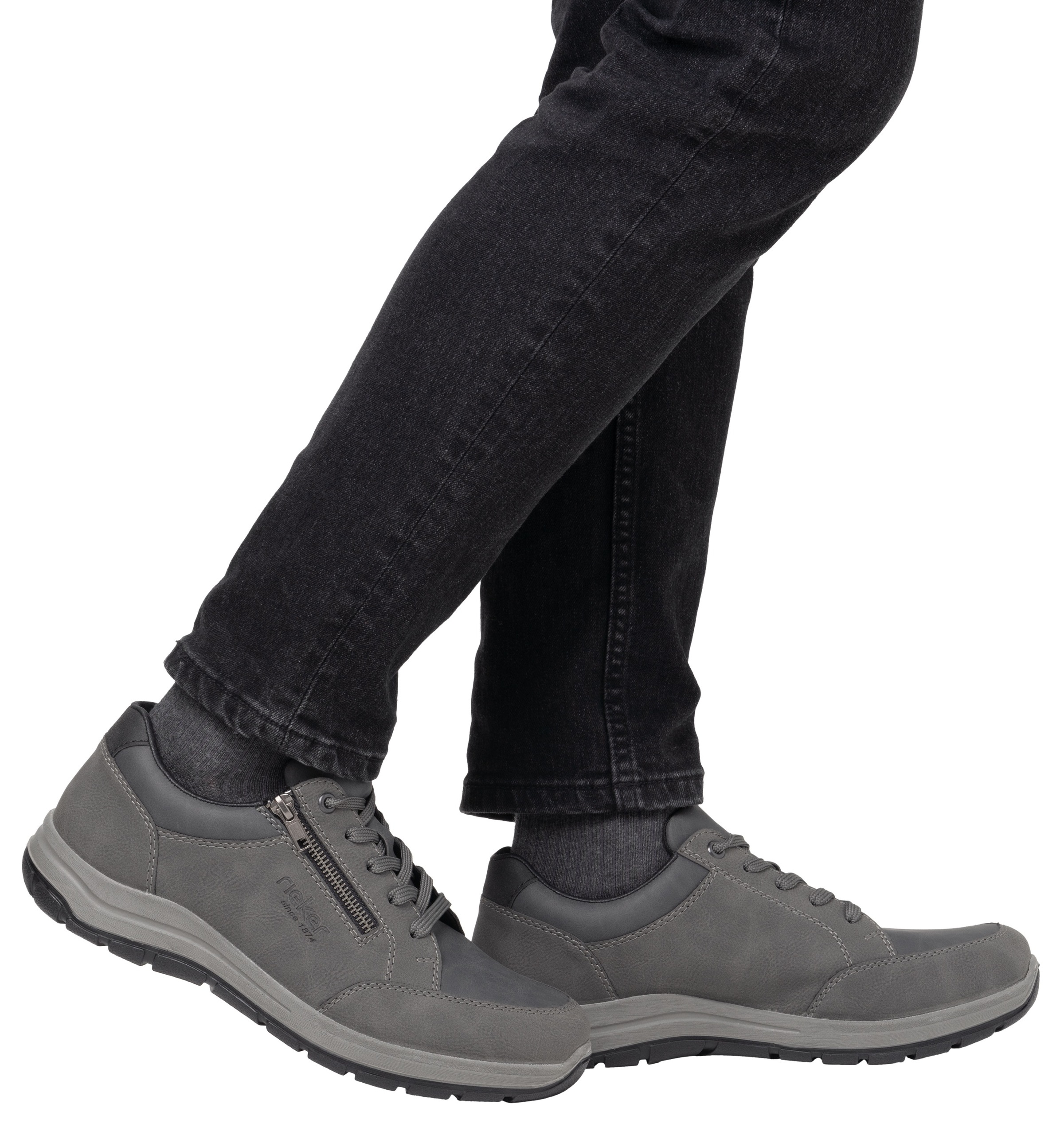 Rieker Sneaker, Freizeitschuh, Halbschuh, Schnürschuh mit gepolstertem Schaftrand