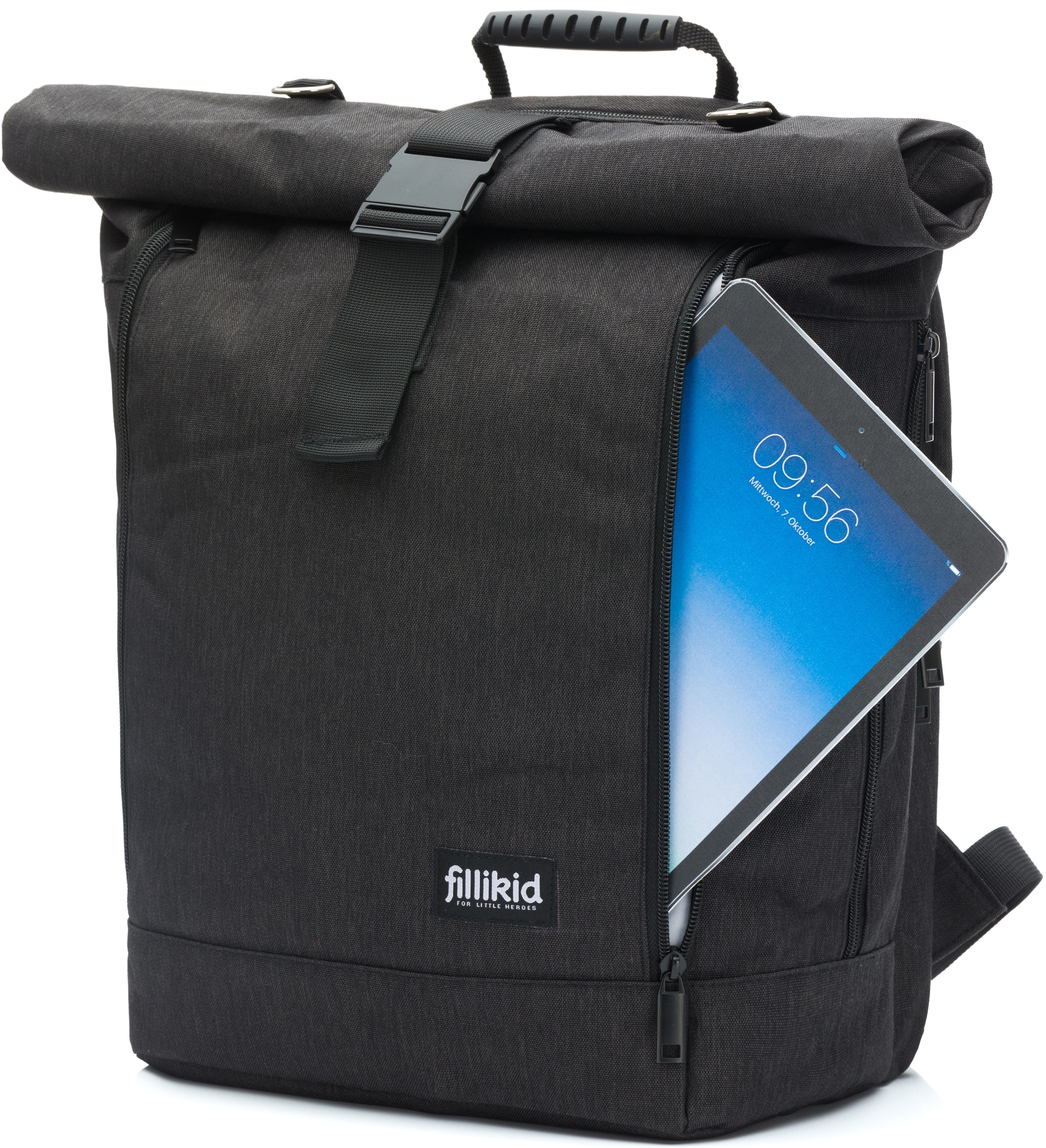 Fillikid Wickelrucksack »Dublin, schwarz«, mit Wickelauflage