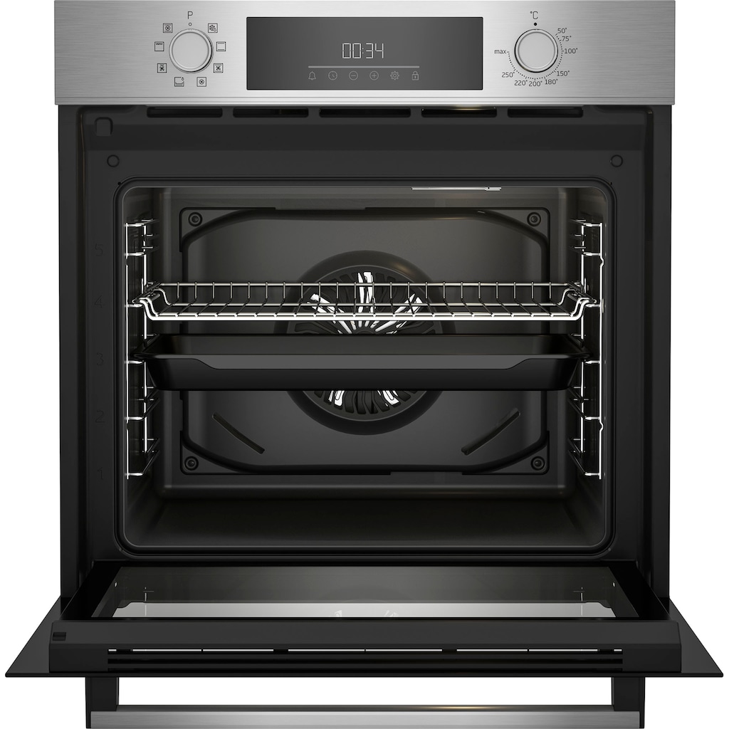 BEKO Backofen-Set »BBSM12320X«, BBSM12320X, mit Teleskopauszug nachrüstbar