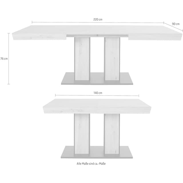 HELA Säulen-Esstisch, Synchronauszug 140-180-220cm auf Raten bestellen