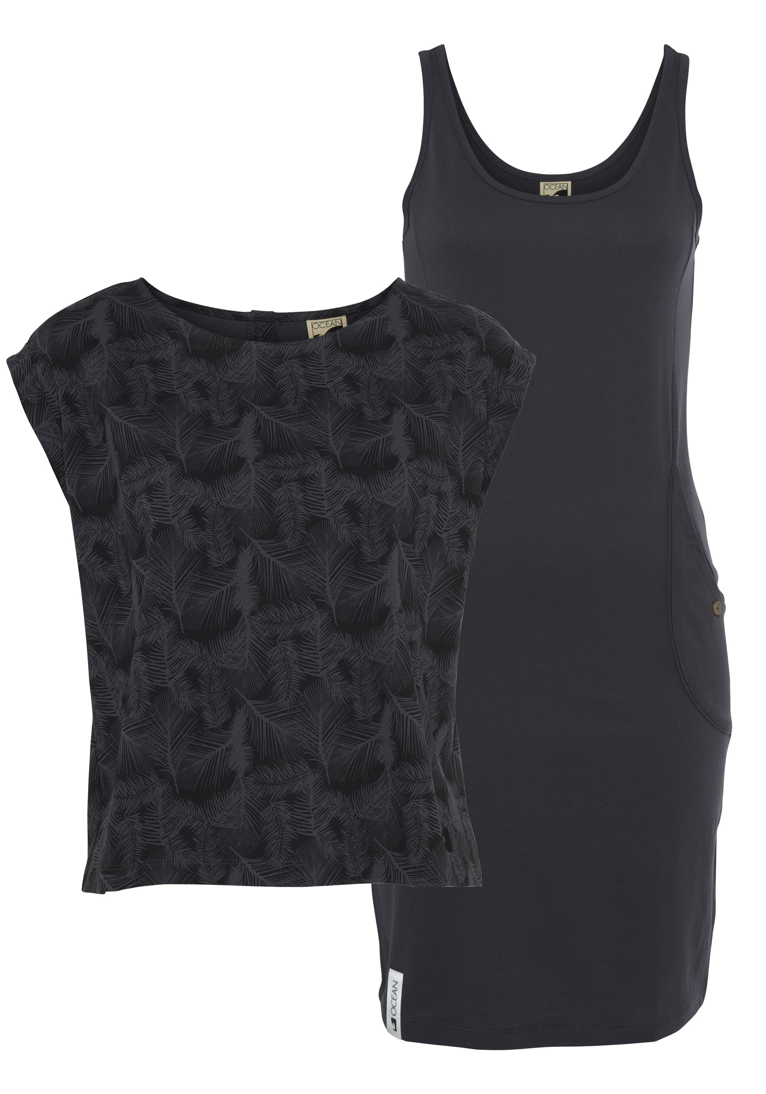 Jerseykleid, (Set, 2 tlg., mit T-Shirt), auch einzeln tragbar