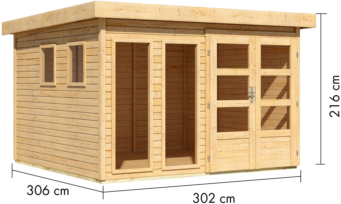 Karibu Gartenhaus »Langesee 6«, aus hochwertiger nordischer Fichte mit wasserabweisender Profilierung