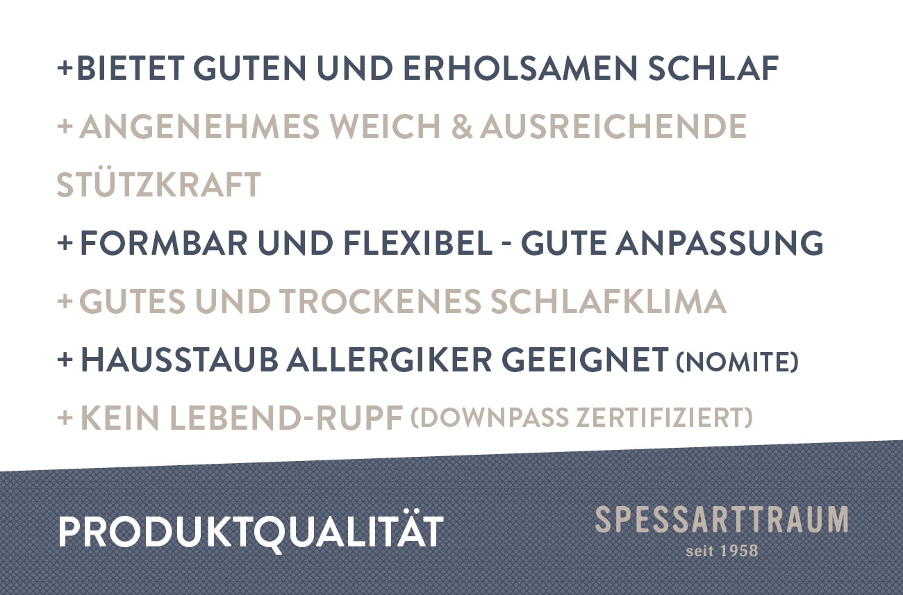 SPESSARTTRAUM Federkissen »FIRST CLASS«, Füllung: 85% Federn, 15% Daunen, Bezug: 100% Baumwolle, (2 St.), Kopfkissen in verschiedenen Größen erhältlich, im Set günstiger